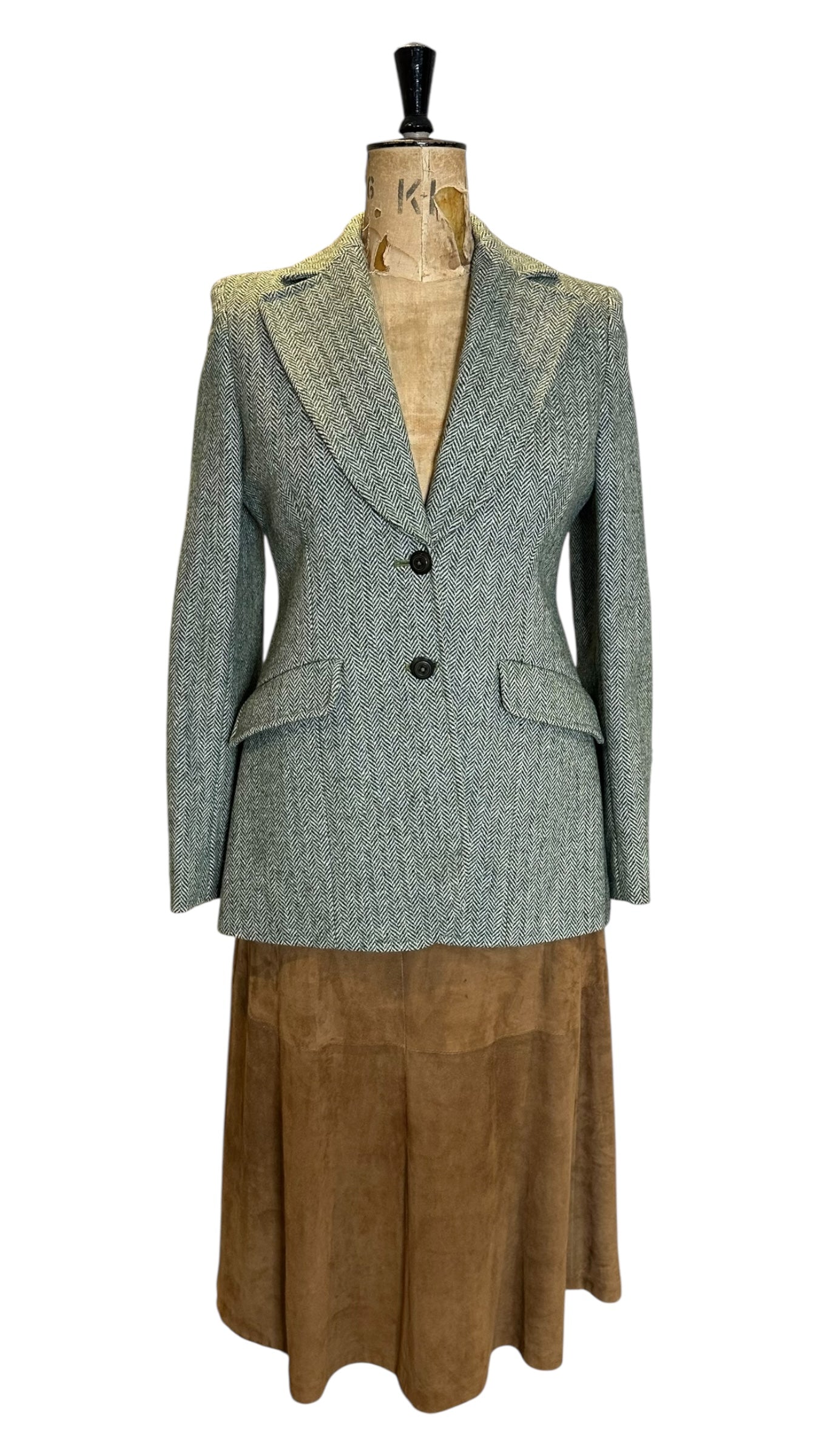 Irish Vintage Green Tweed Jacket UK 10-12