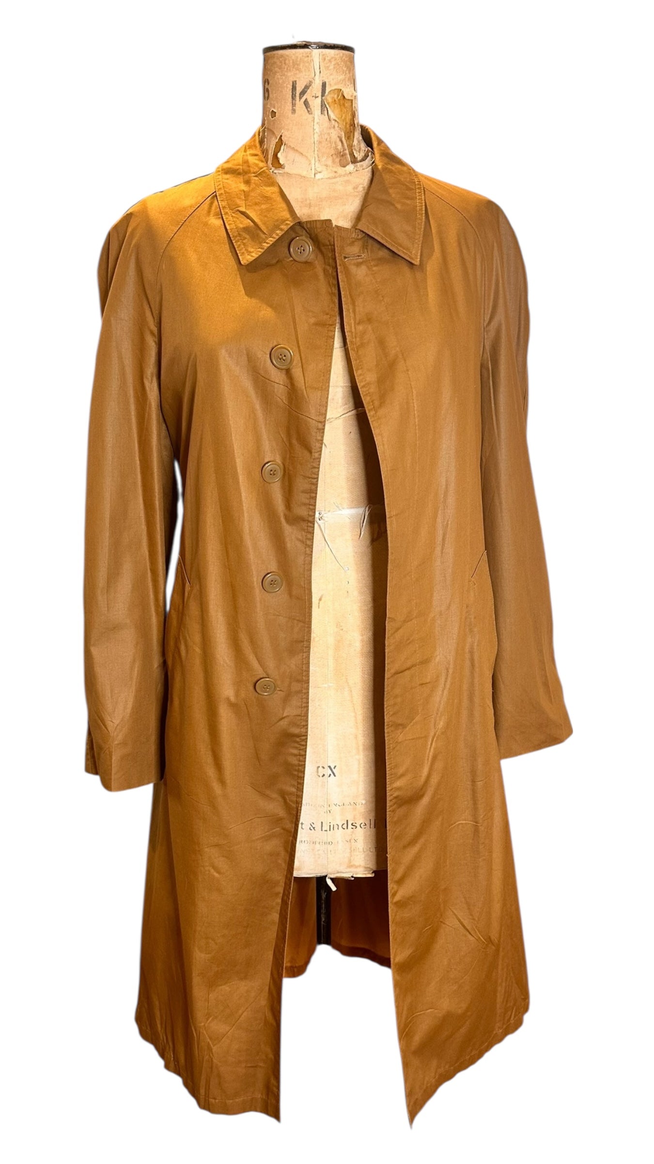 Vintage 80s Brown Trench Coat Uk 16