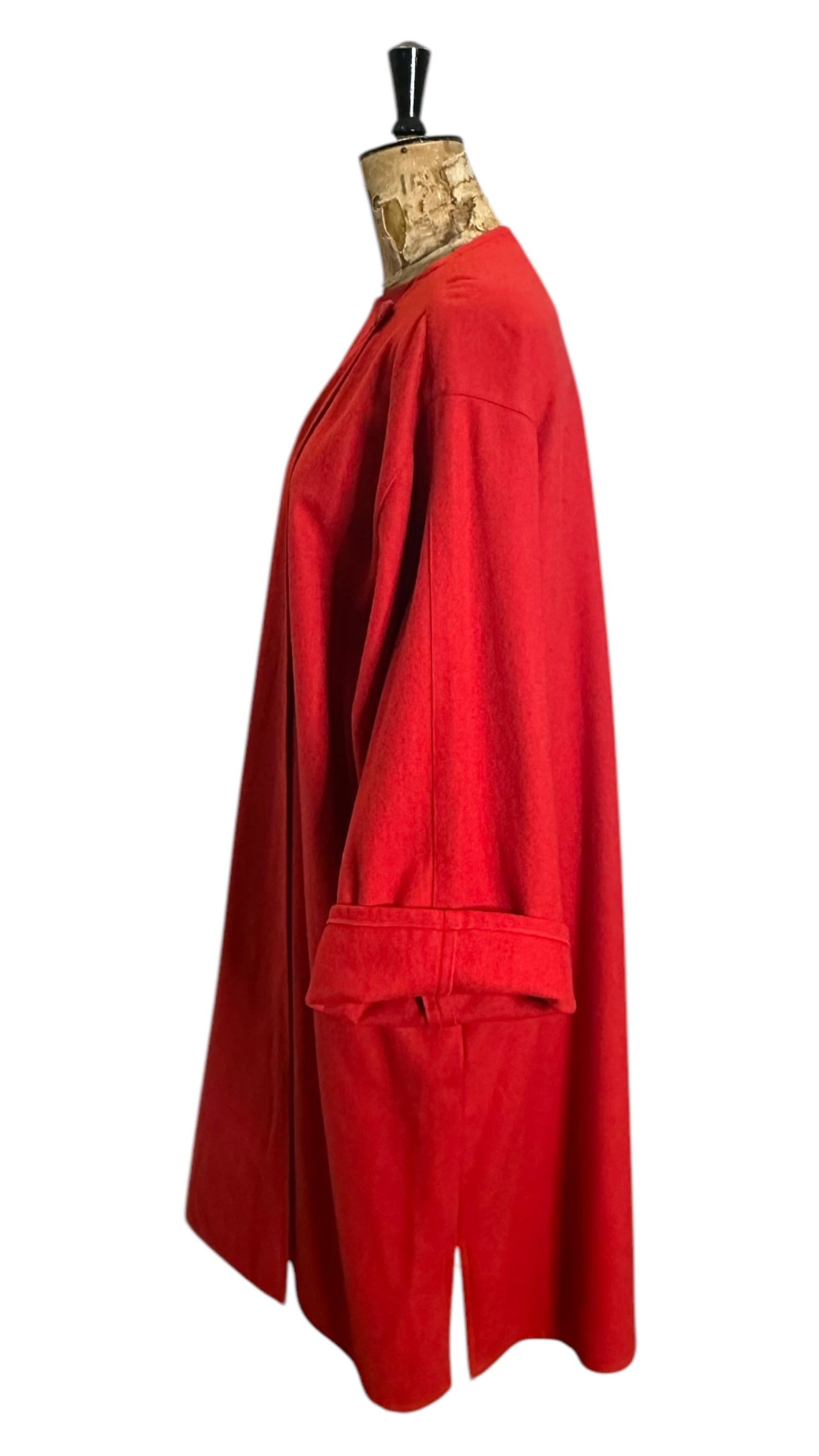 Vintage Red wool Wrap Coat One Size