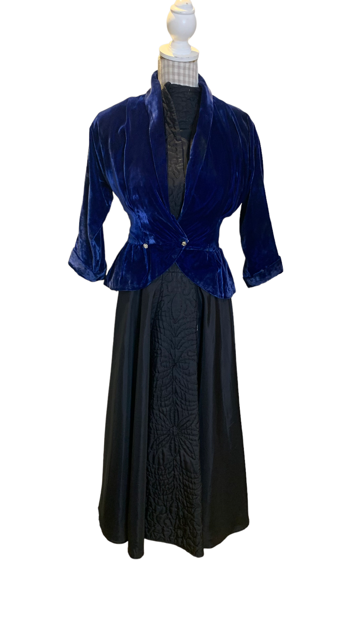 Vintage 50s Black Satin Dress Size UK 6