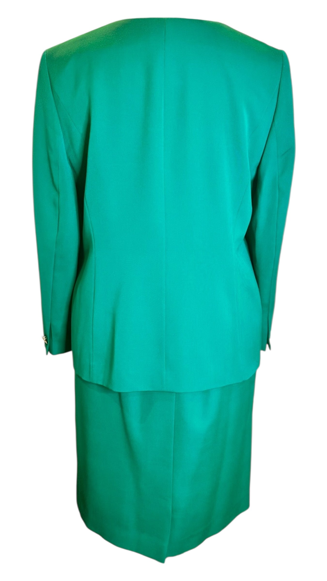Vintage Pierre Cardin Green Skirt Suit UK 12 - 14