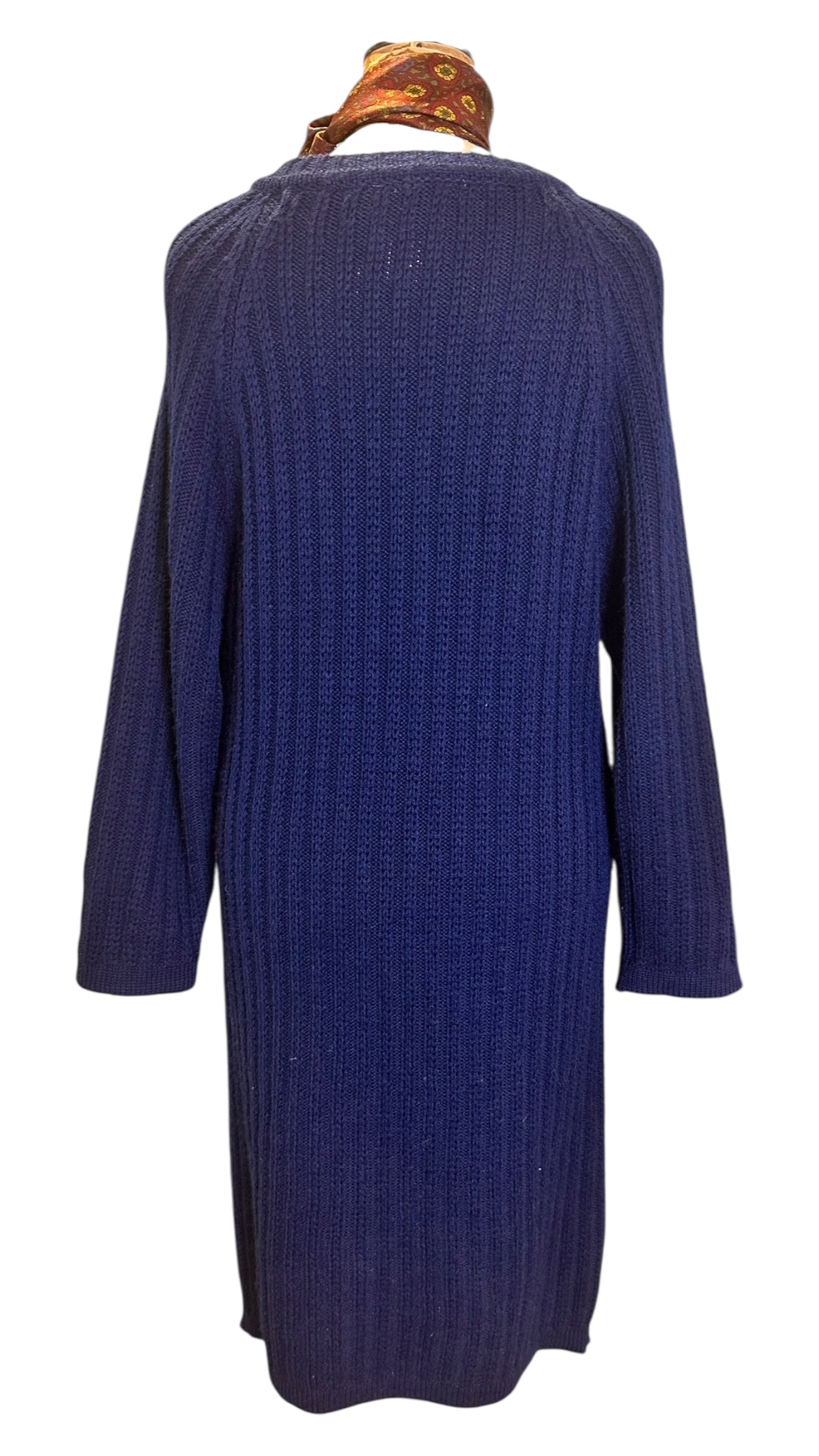 Vintage Irish Navy Long Cardigan UK 16