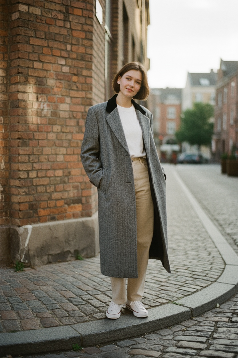 Vintage Grey Christian Dior Tweed Coat UK 18-20