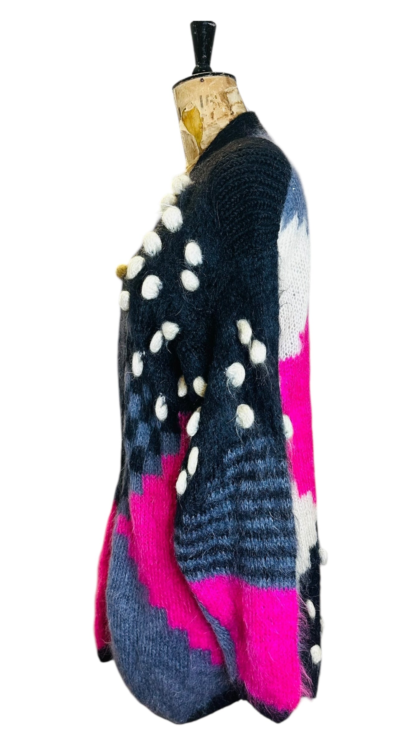 Vintage 80s Mohair Wool Oversized Cardigan One Size
