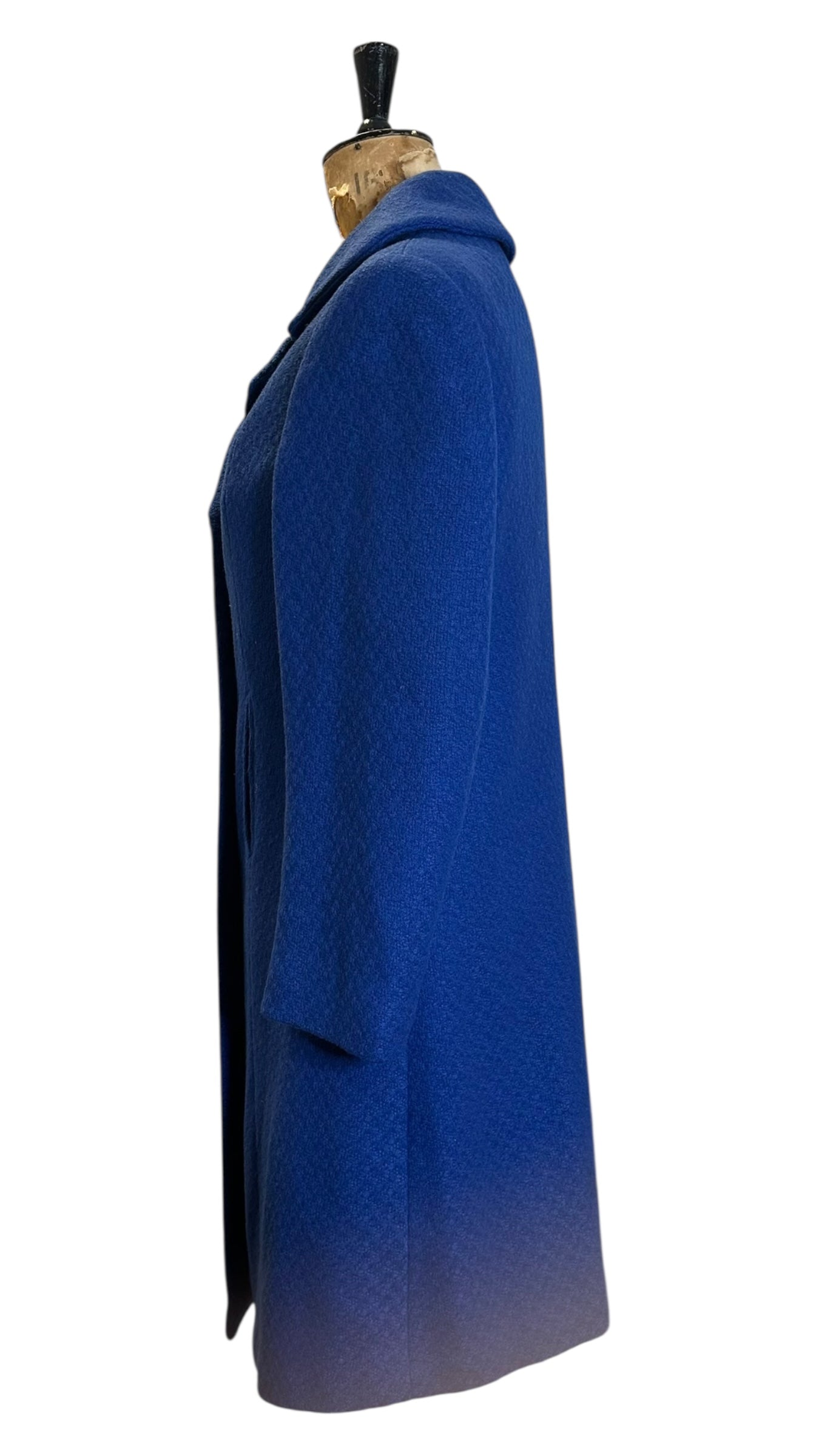 Vintage 60s Royal Blue Wool Coat Uk 12- 14