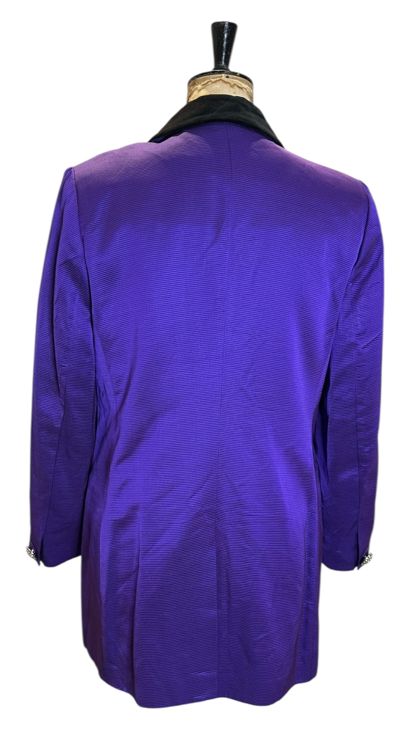 80's Vintage Purple Hartnell Silk Jacket Uk 14- 16