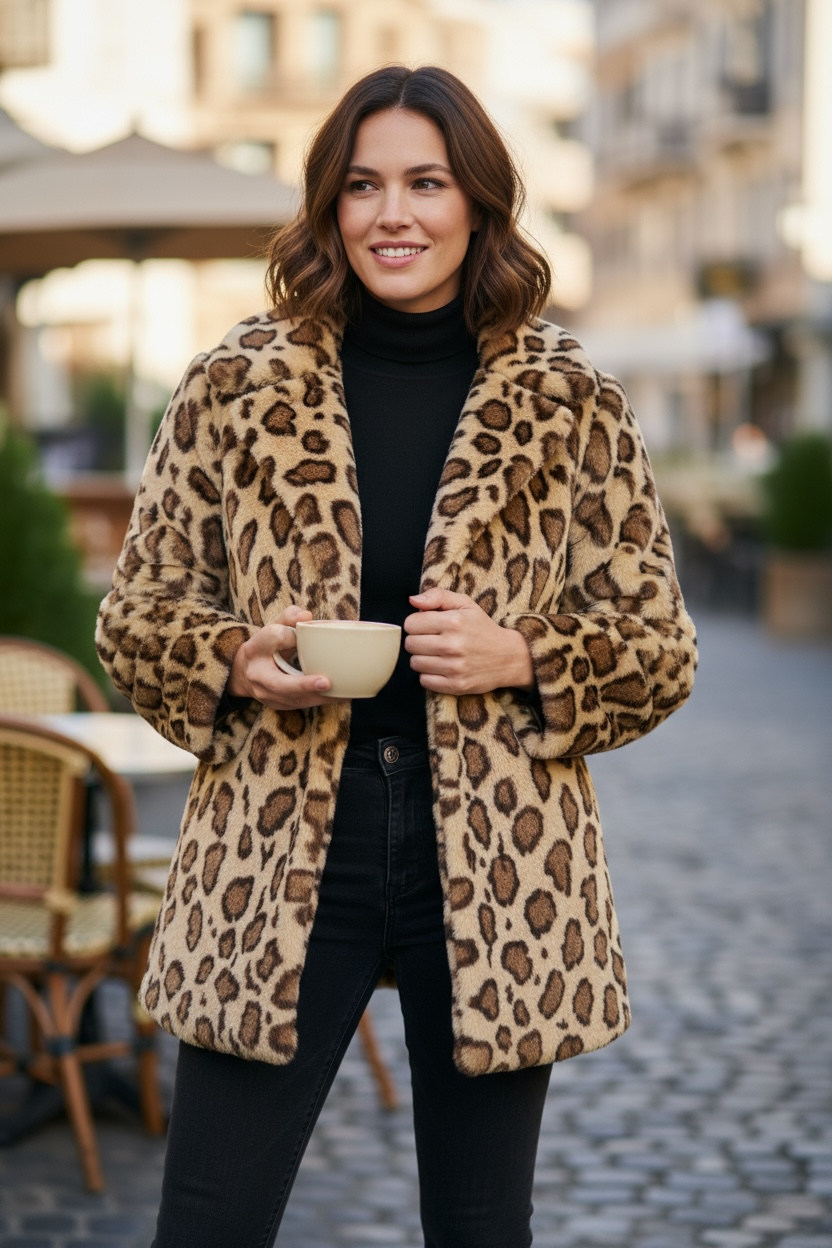 70s Vintage Leather and Sheepskin Pea Coat UK 