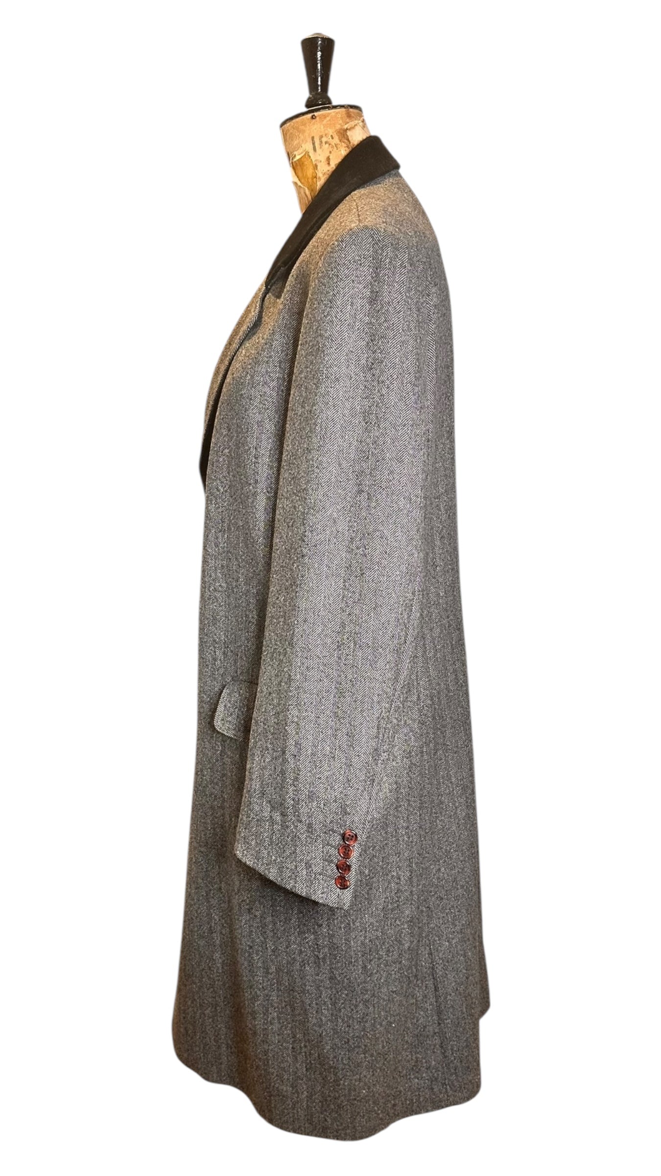 Vintage Grey Christian Dior Tweed Coat UK 18-