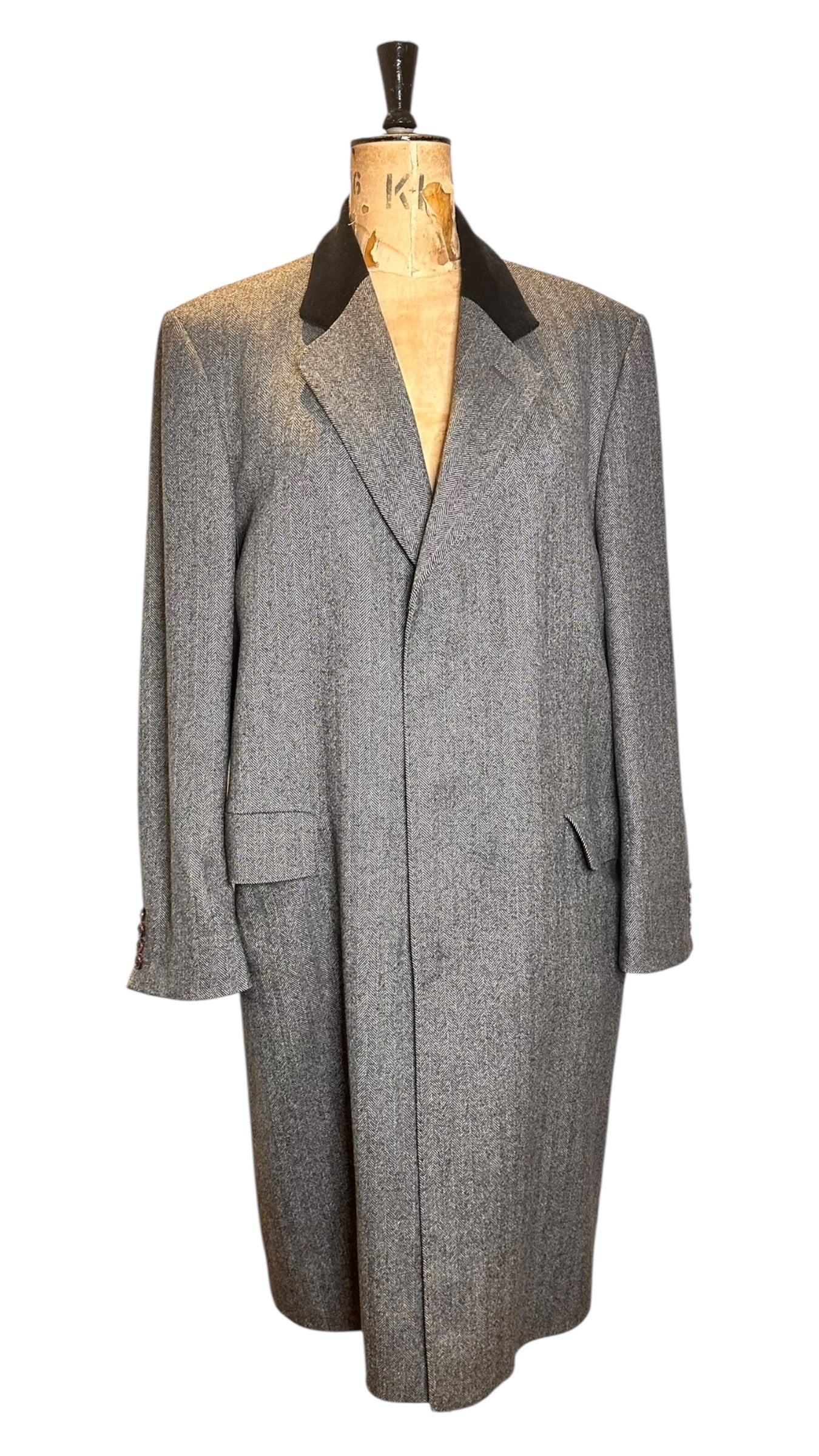 Vintage Grey Christian Dior Tweed Coat UK 18-