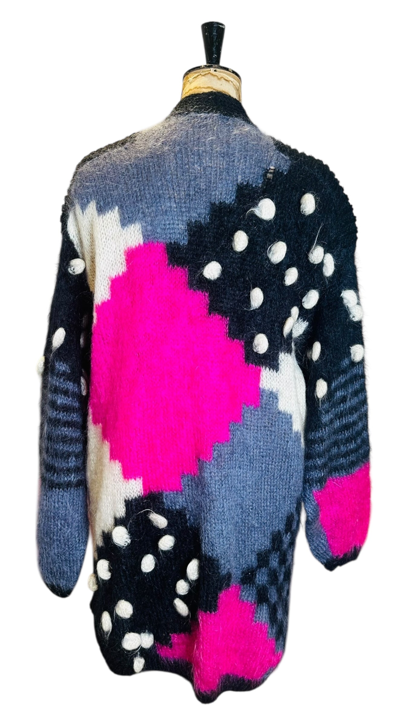 Vintage 80s Mohair Wool Oversized Cardigan One Size