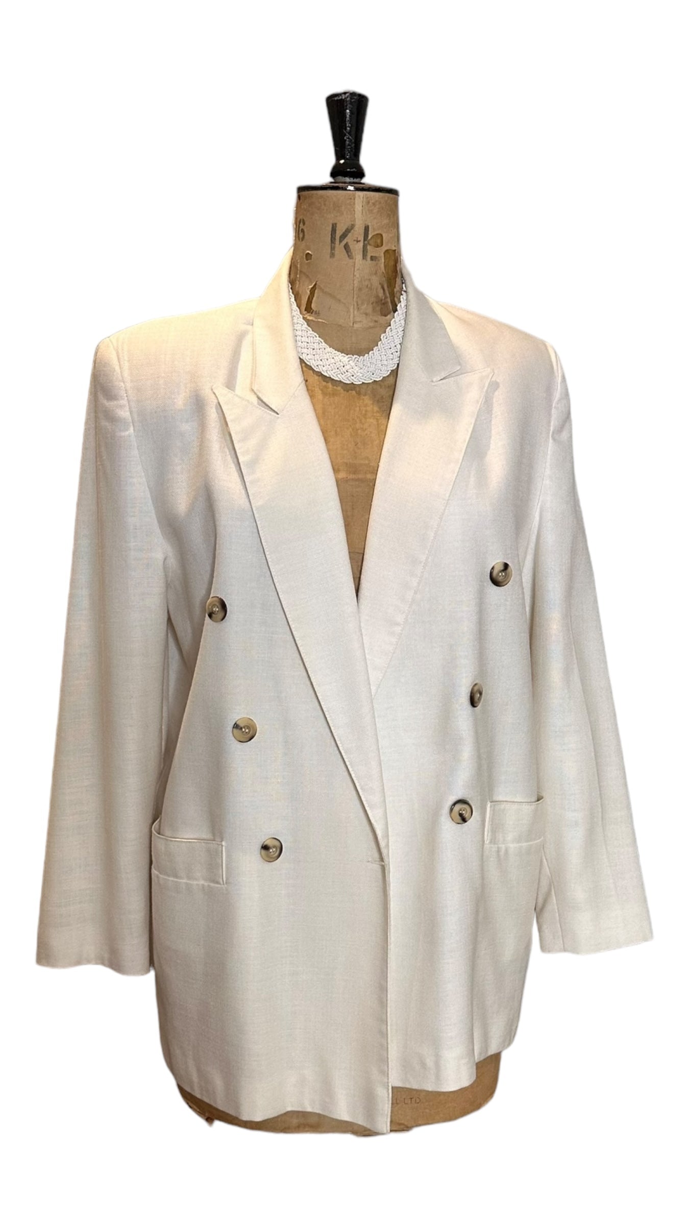 Vintage 80s White Jacket Size UK 16