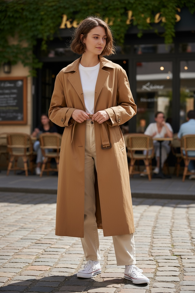 Vintage 80s Brown Trench Coat Uk 16