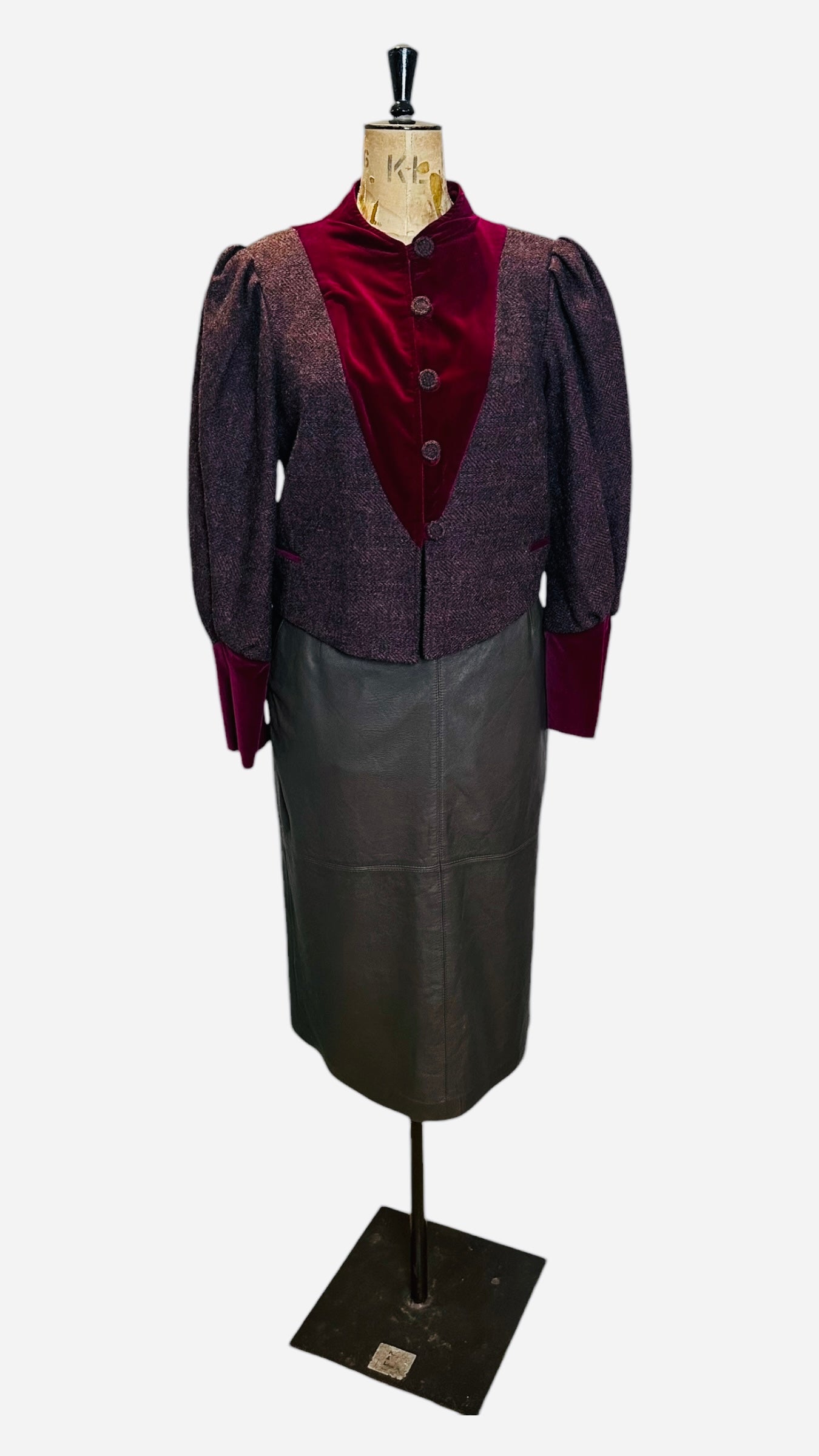 Vintage Irish Tweed and Velvet Jacket UK 12 -14