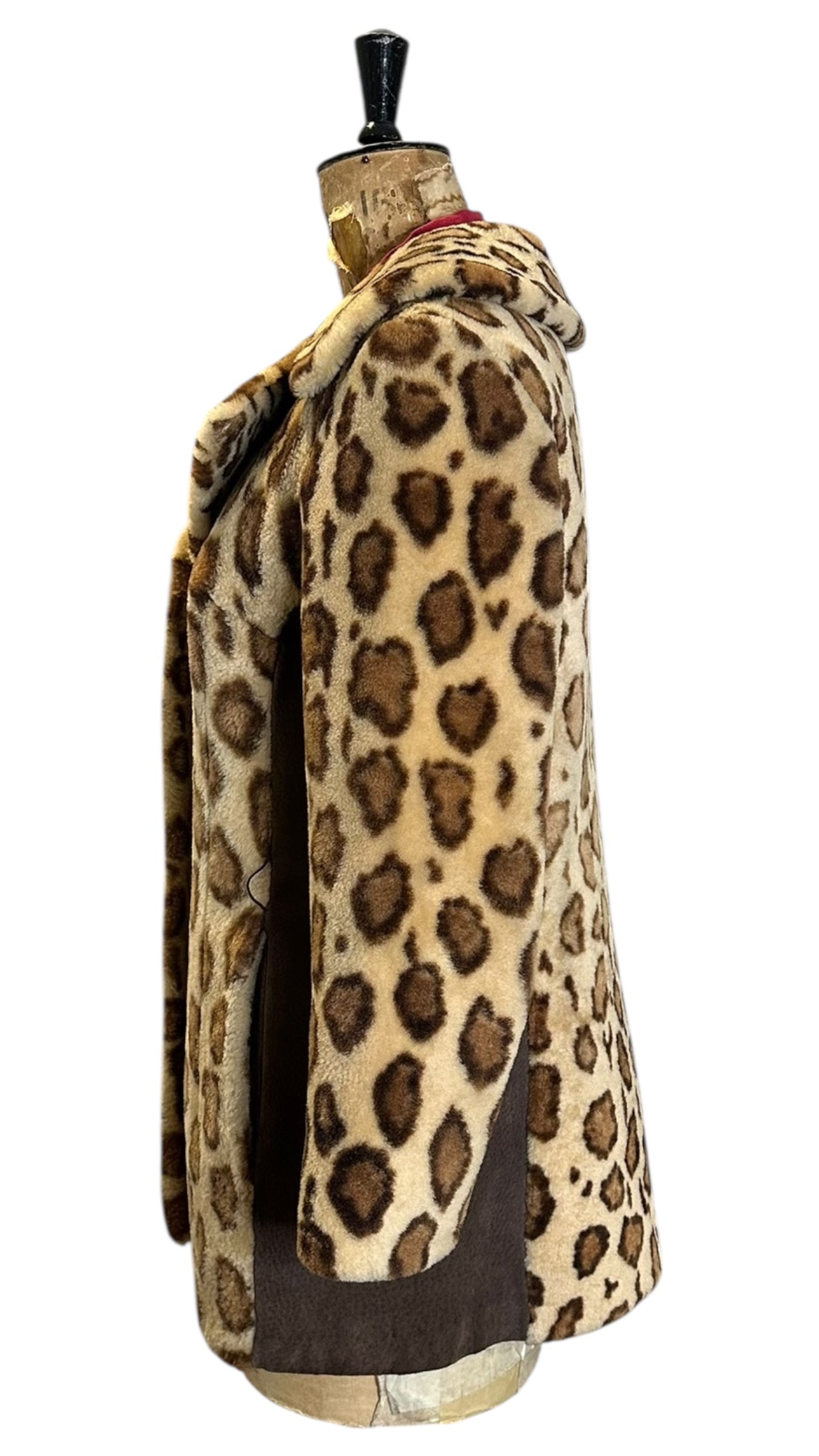 70s Vintage Leather and Sheepskin Pea Coat UK 