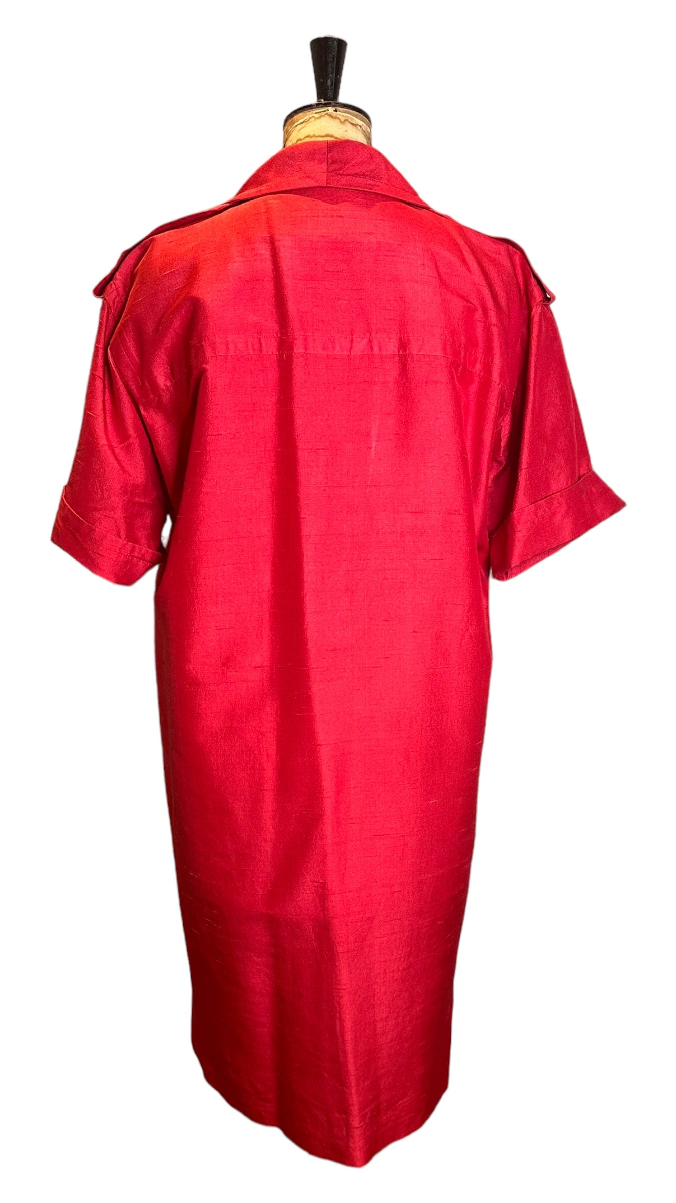 80s Vintage Red Silk Givenchy Dress UK 10-12