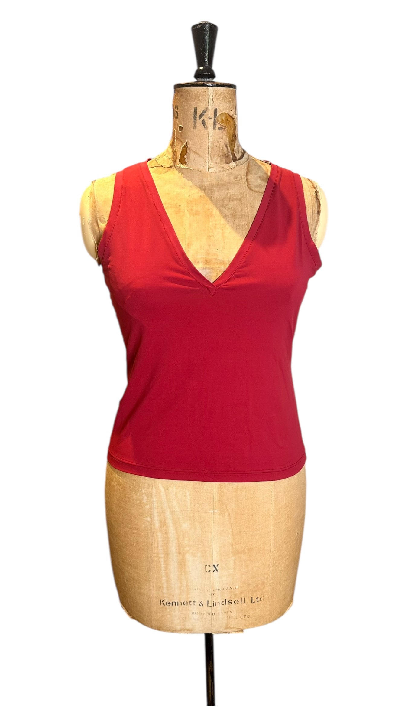 Vintage Prada Sleeveless V-neck Tee-shirt UK 