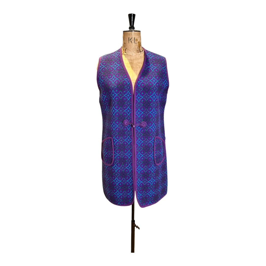 60s Vintage Long Waistcoat UK 14- 16