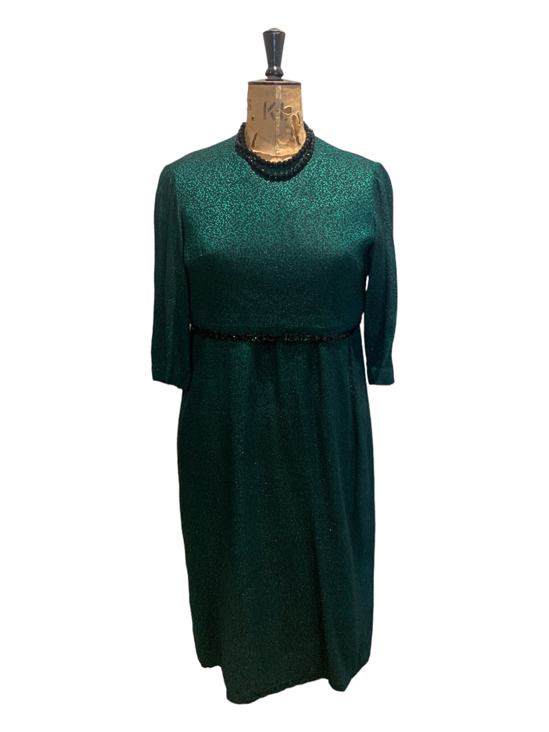 60s Green Wiggle Dress and Jacket Size UK 14-