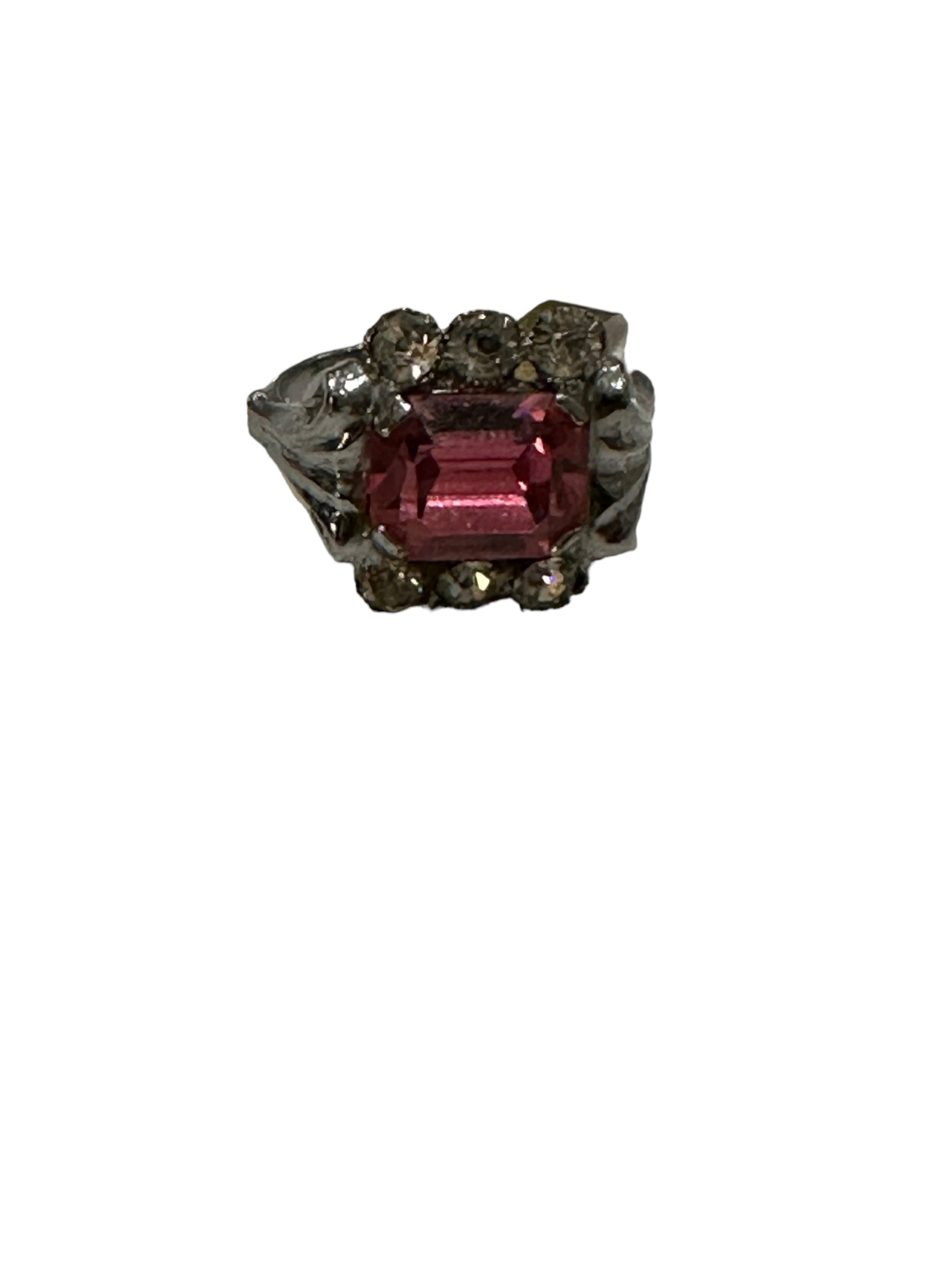 Art Deco Pink Diamante Ring