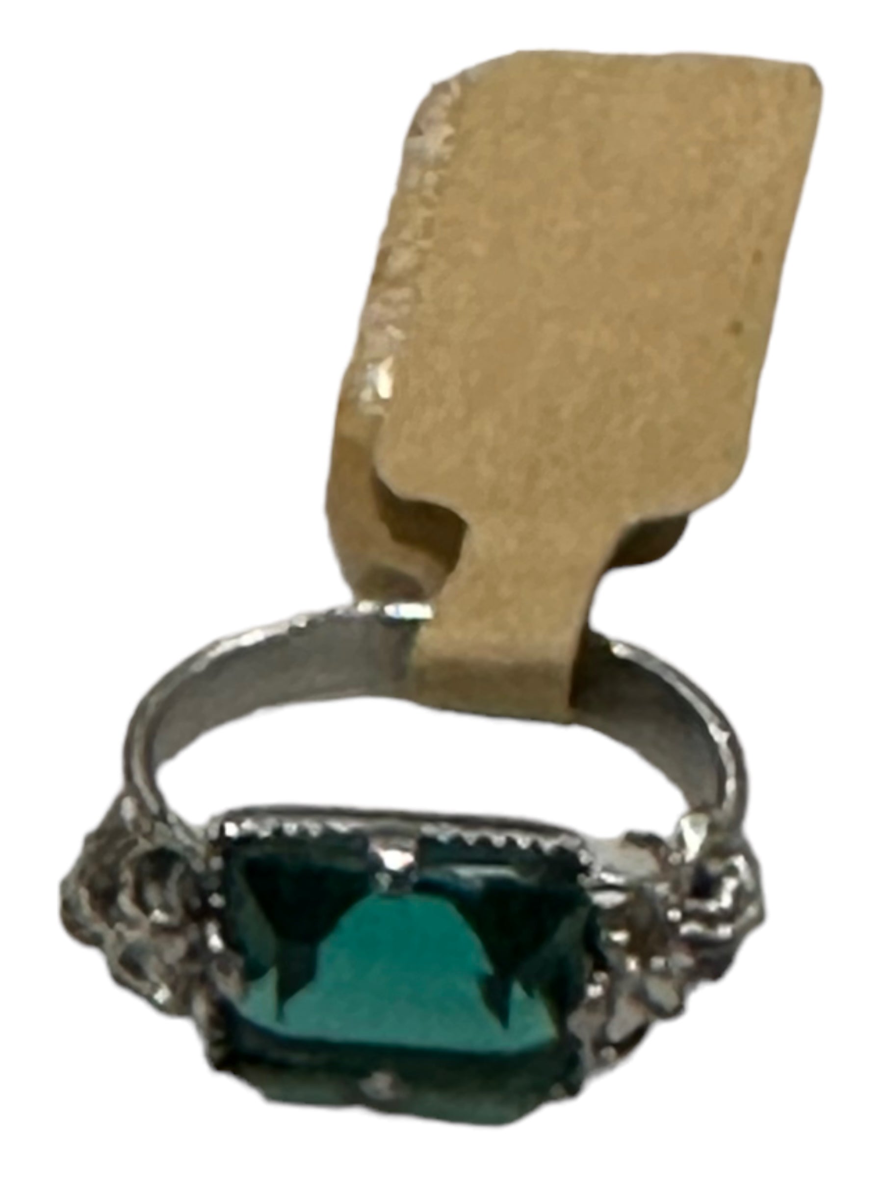 Art Deco Green Diamante Ring