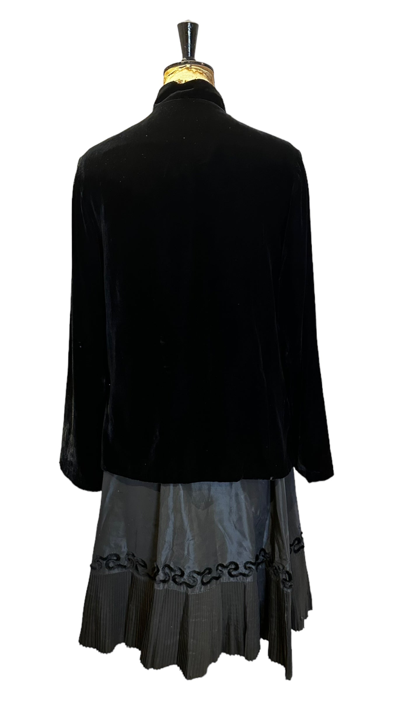 Art Deco Vintage Velvet and Silk Oriental Jacket Size UK 12- 14