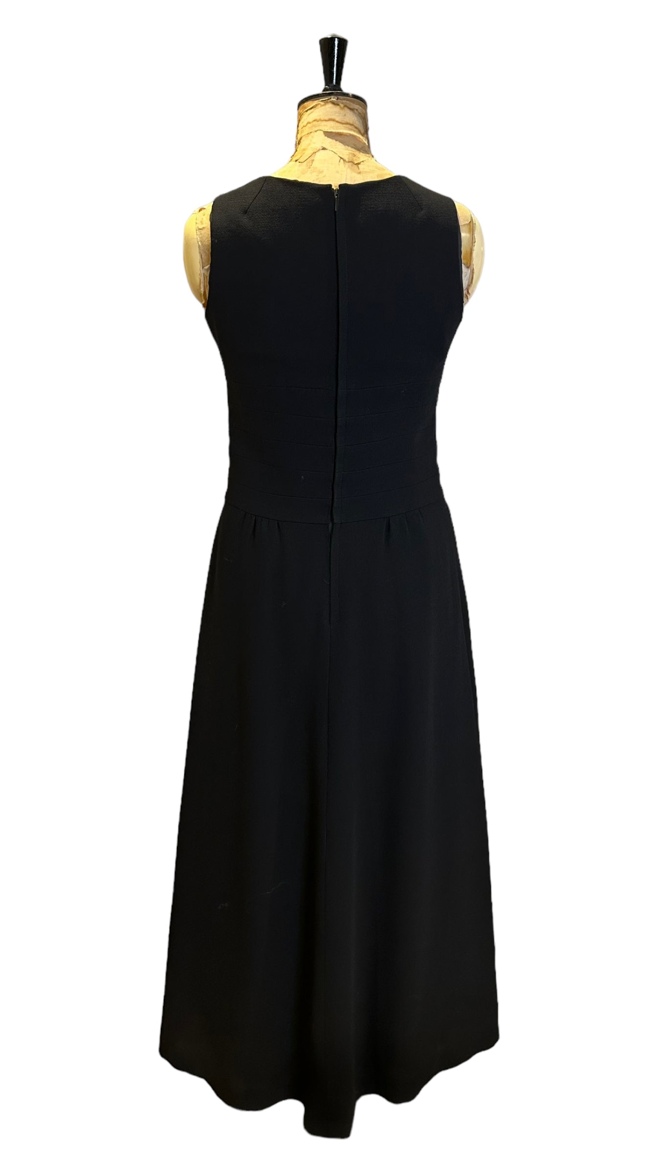 70s Vintage Black Maxi-dress Size 12-14