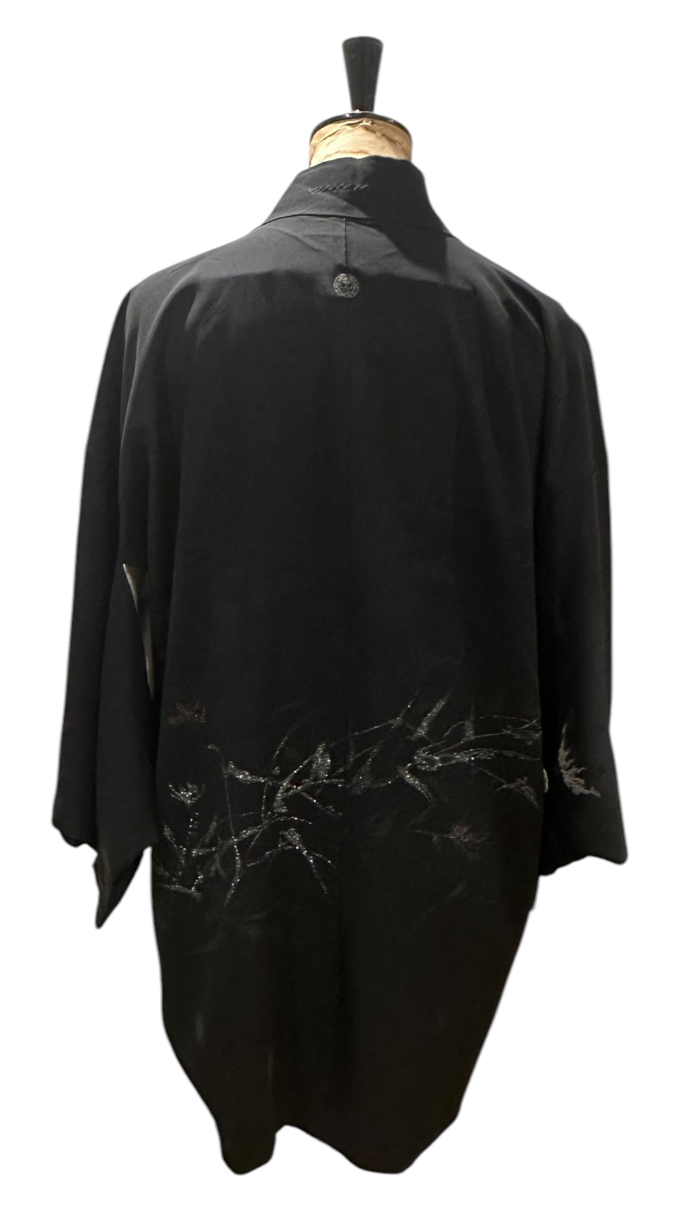 Vintage Black Kimono Jacket UK Large