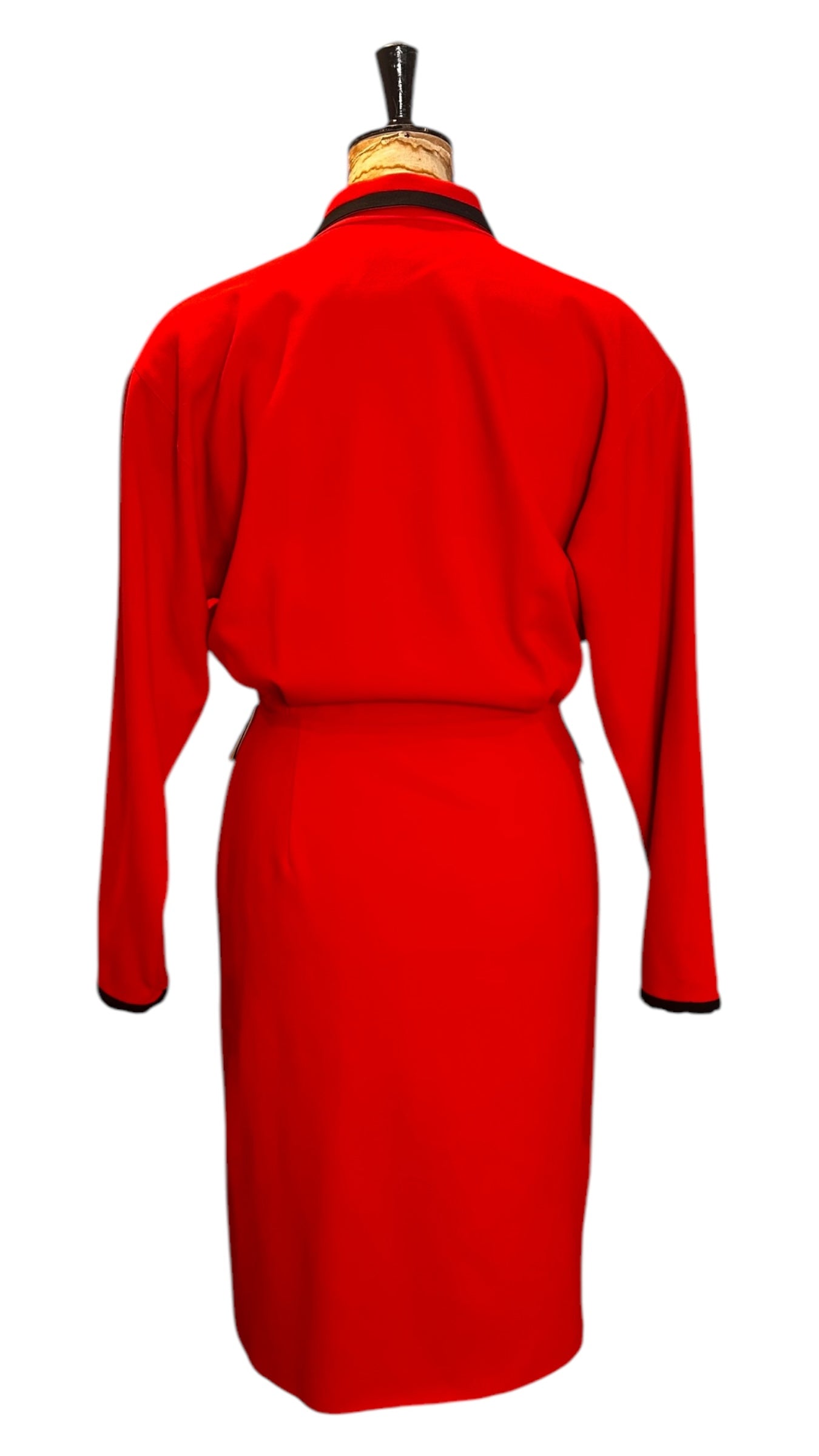80s Vintage Red Louis Feraud Dress UK 12-14
