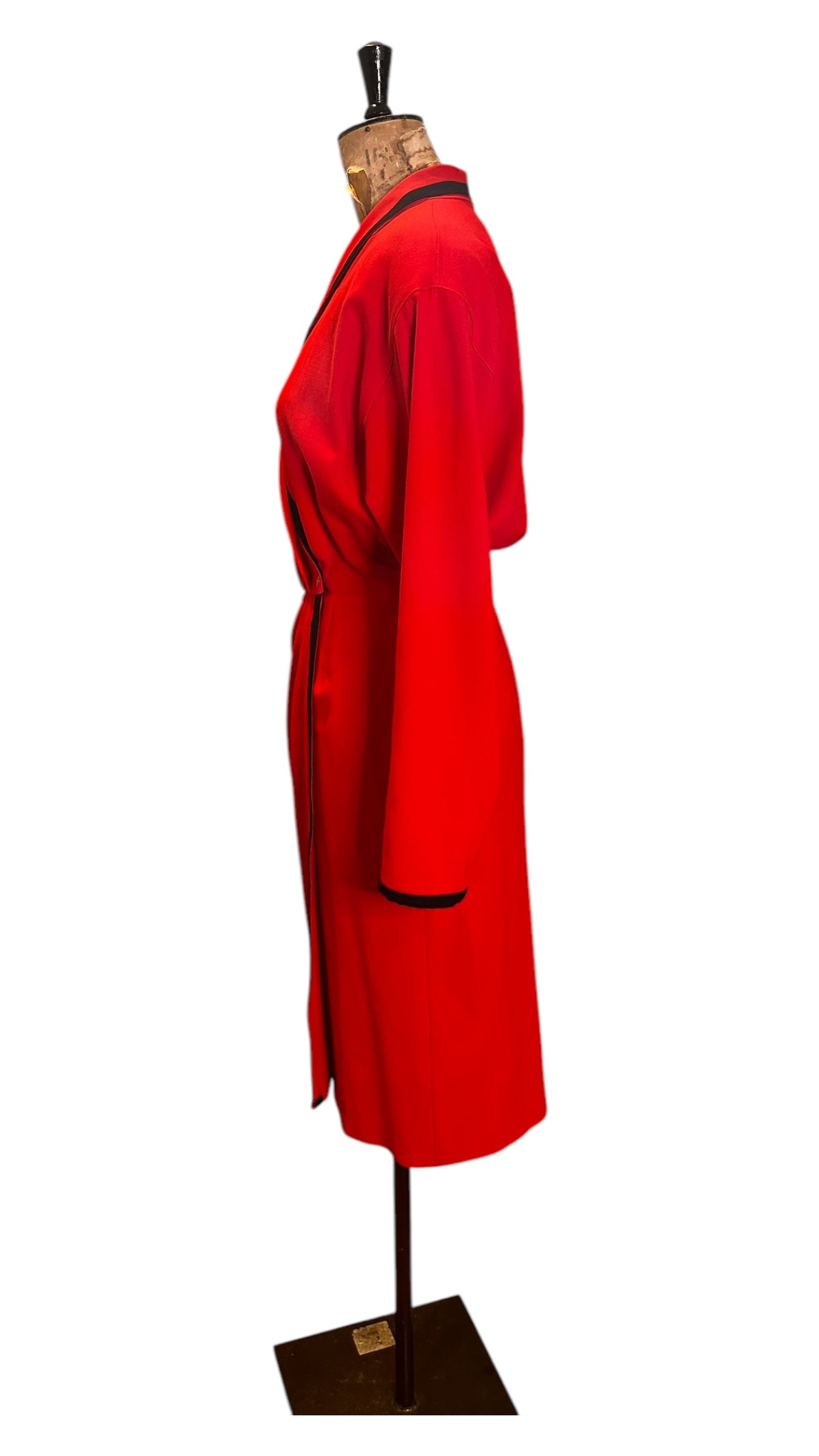 80s Vintage Red Louis Feraud Dress UK 12-14