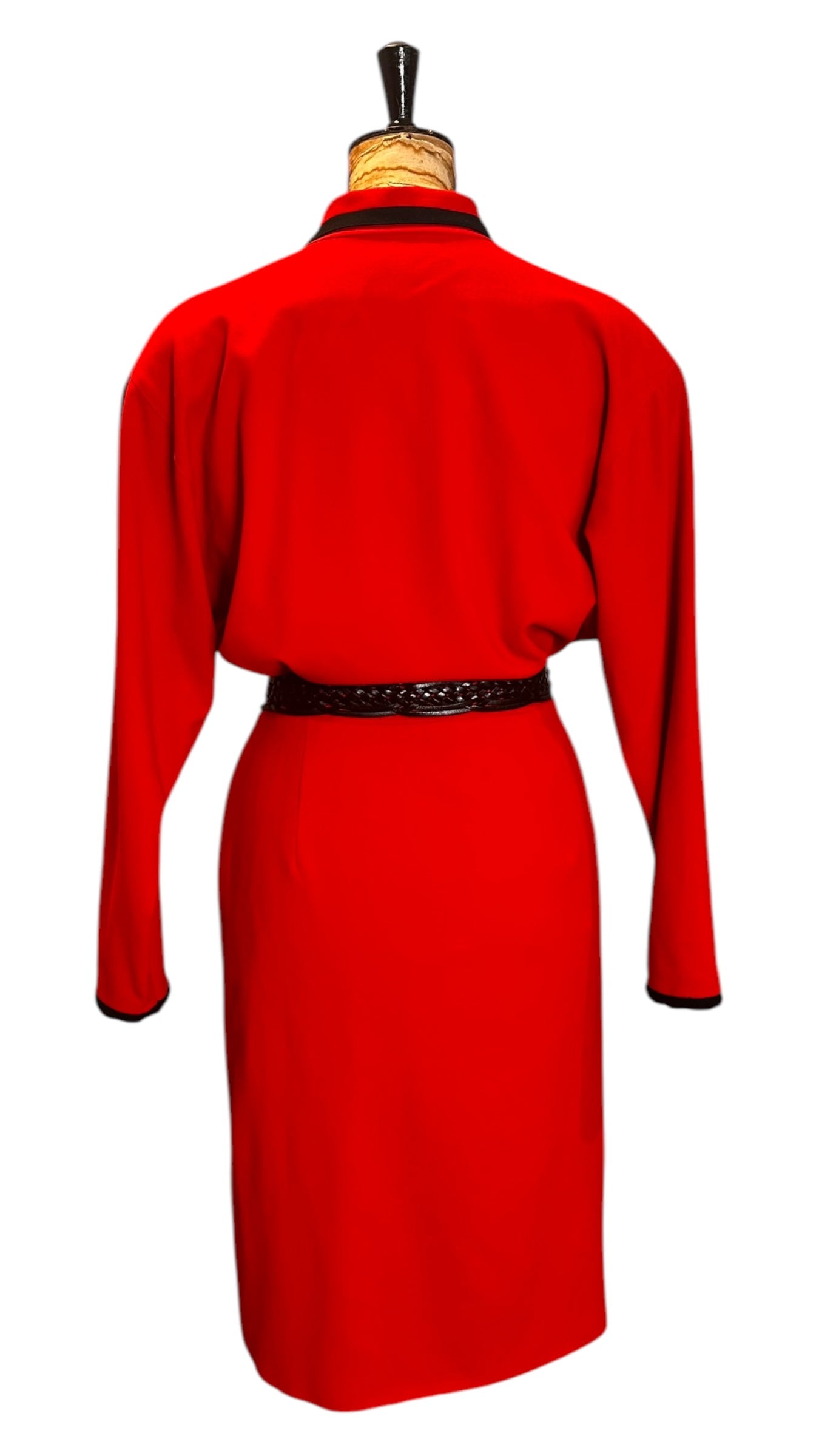 80s Vintage Red Louis Feraud Dress UK 12-14