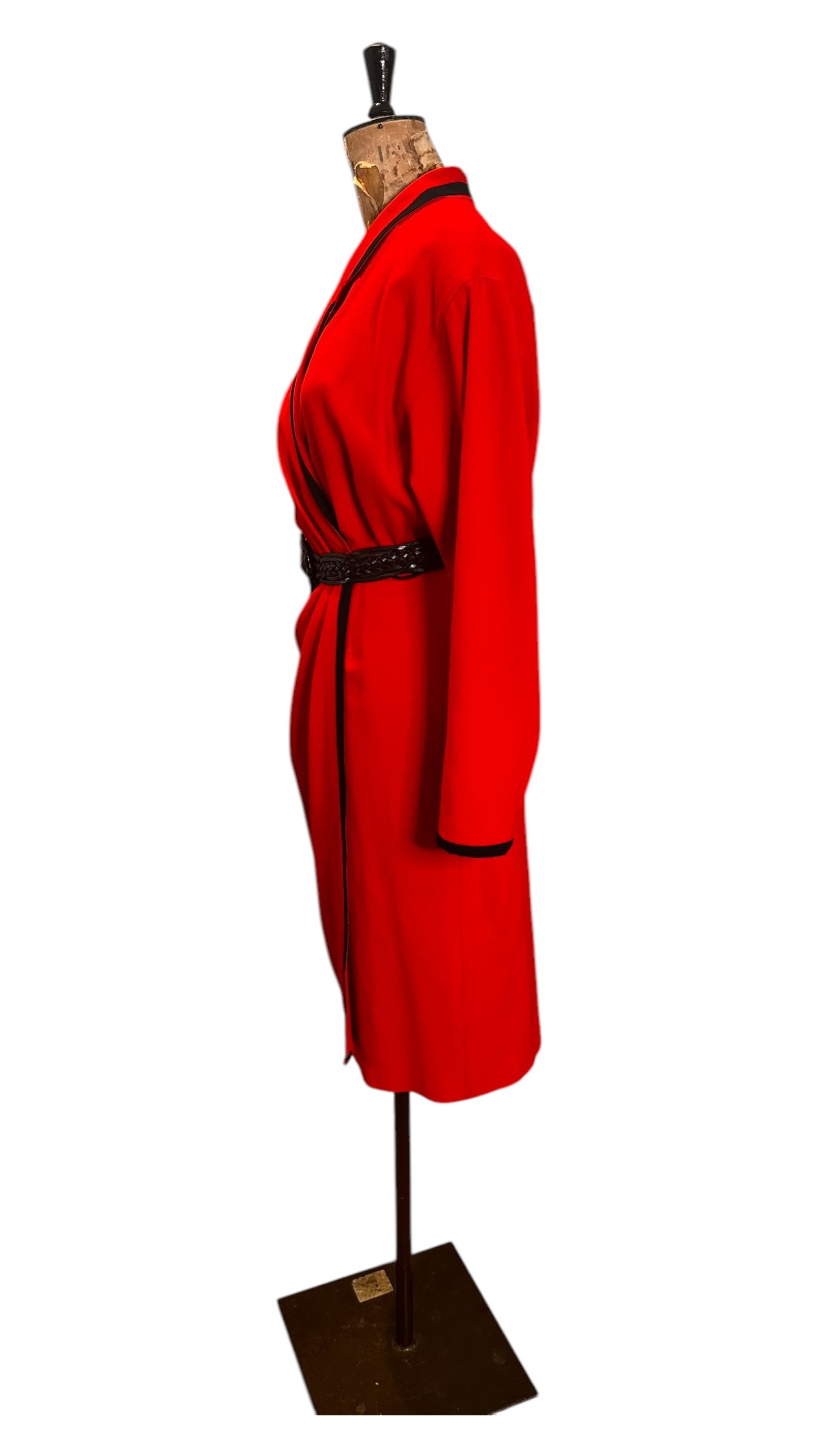 80s Vintage Red Louis Feraud Dress UK 12-14