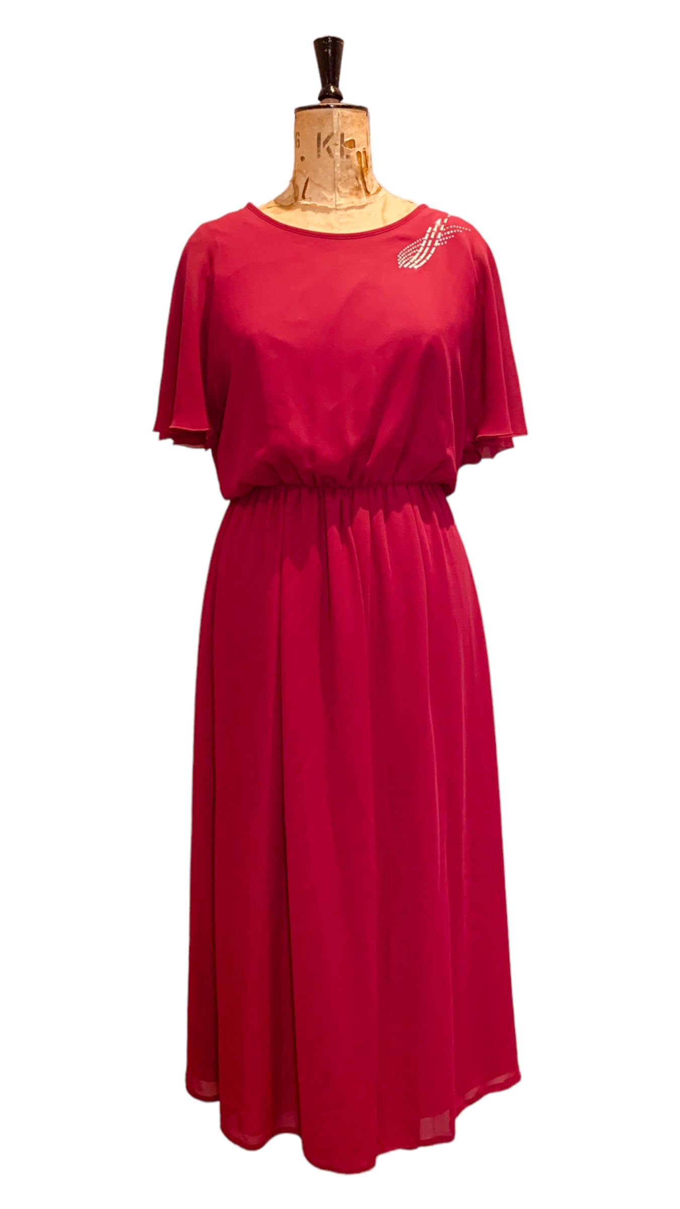 70s Pink Maxi-Dress Size UK 12 - 14