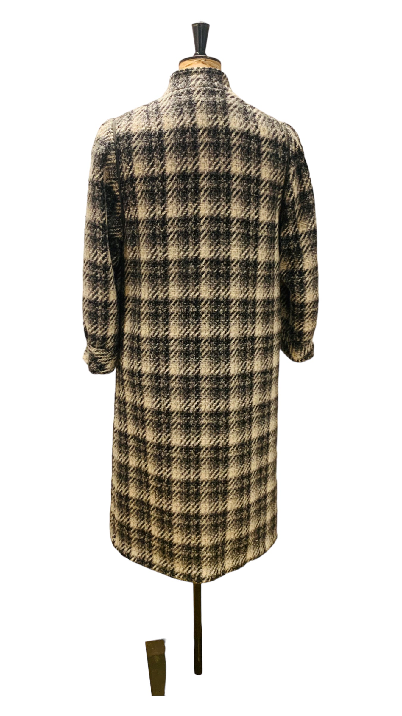 80s Vintage Tweed Houndstooth Coat Size UK 14