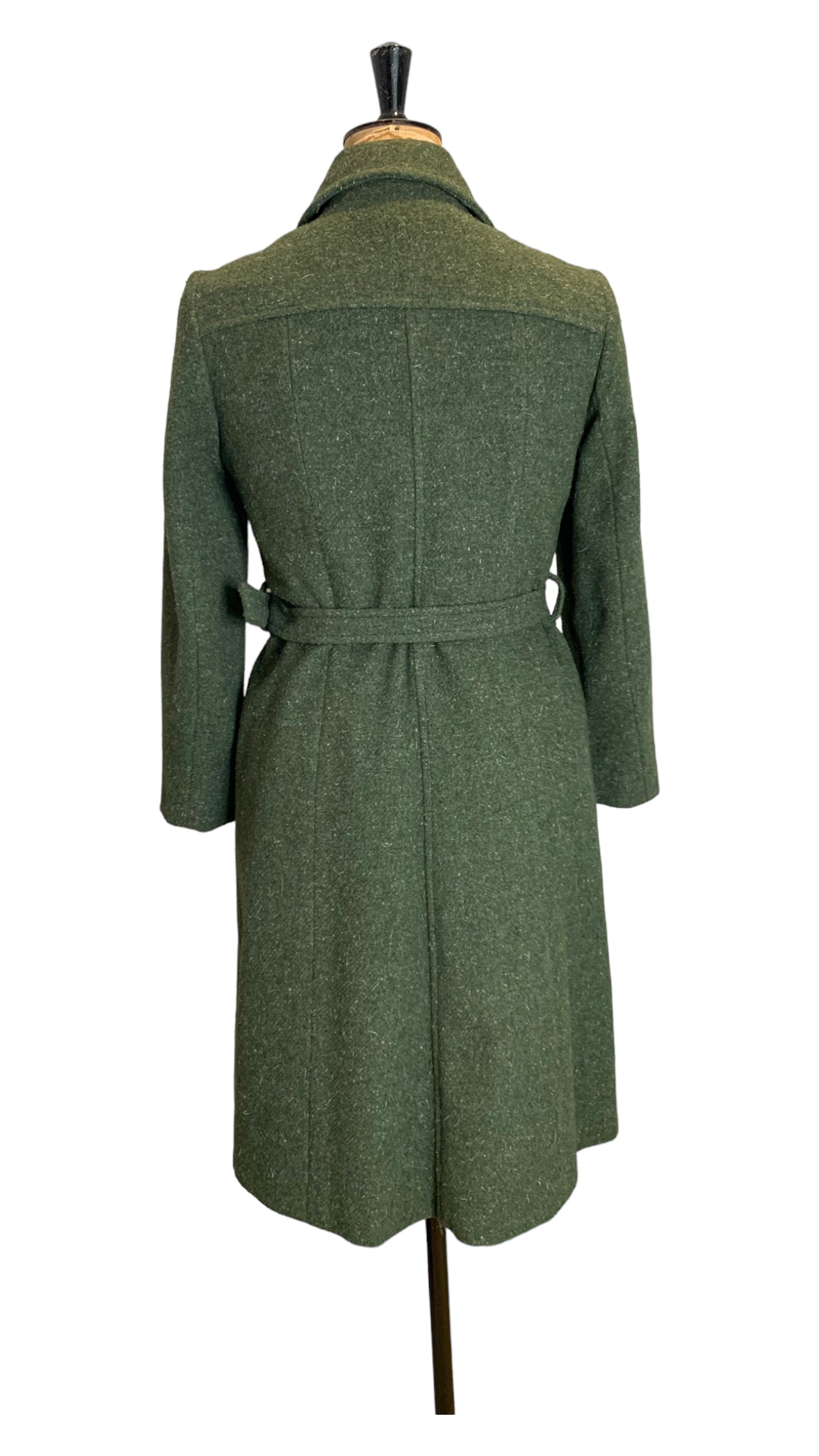60s Green Wool Coat Size UK 10