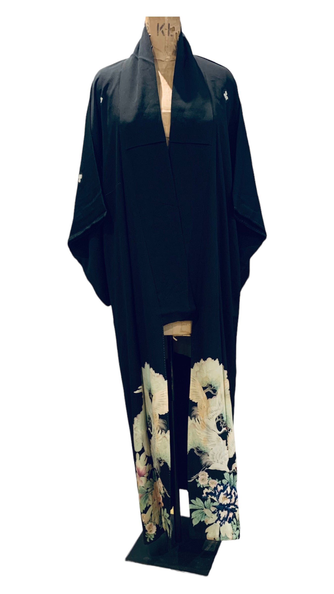 Long Vintage Silk Kimono Robe Size Medium - Large