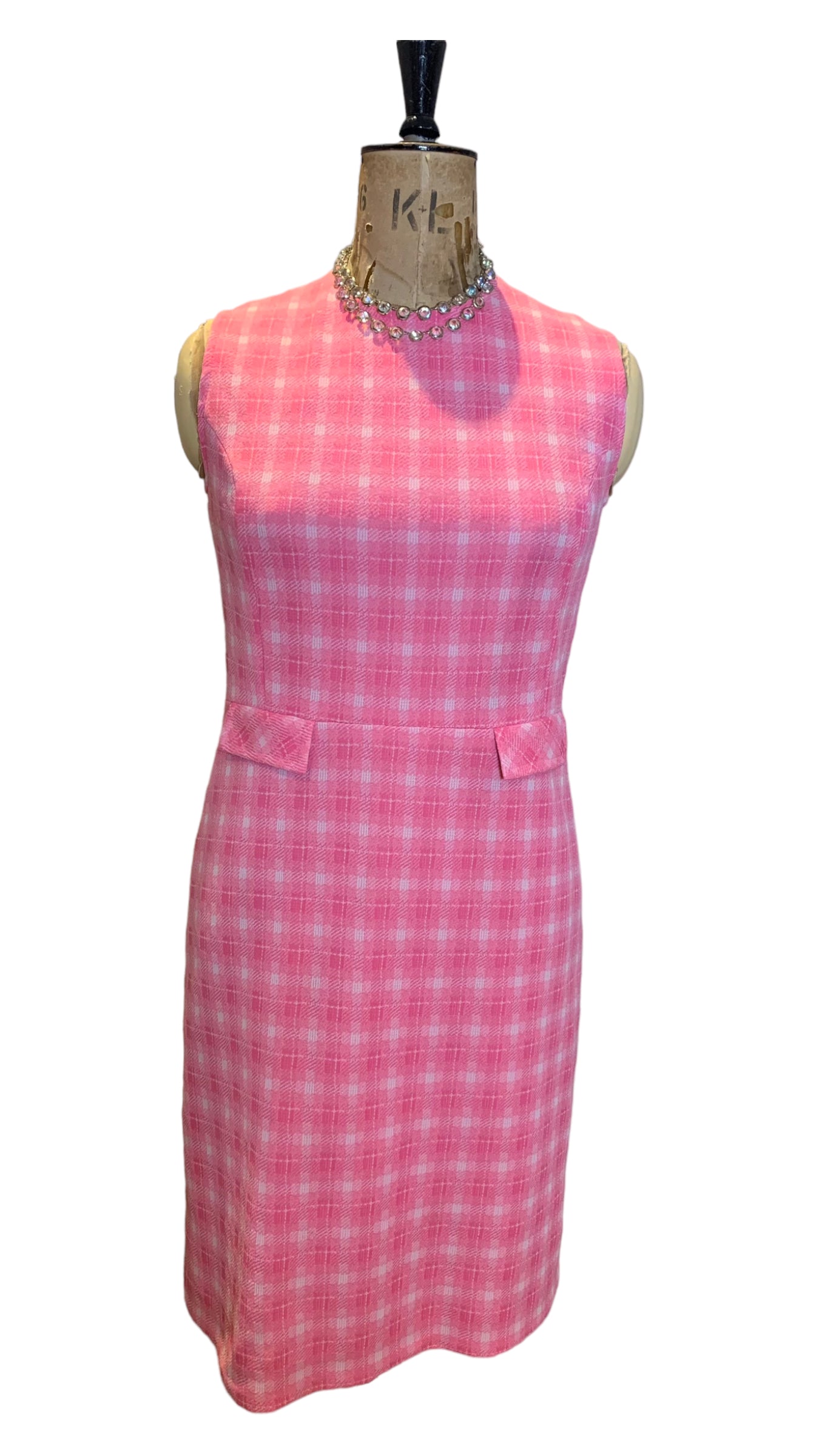 60s Pink Sleeveless Dress Size UK 10-12