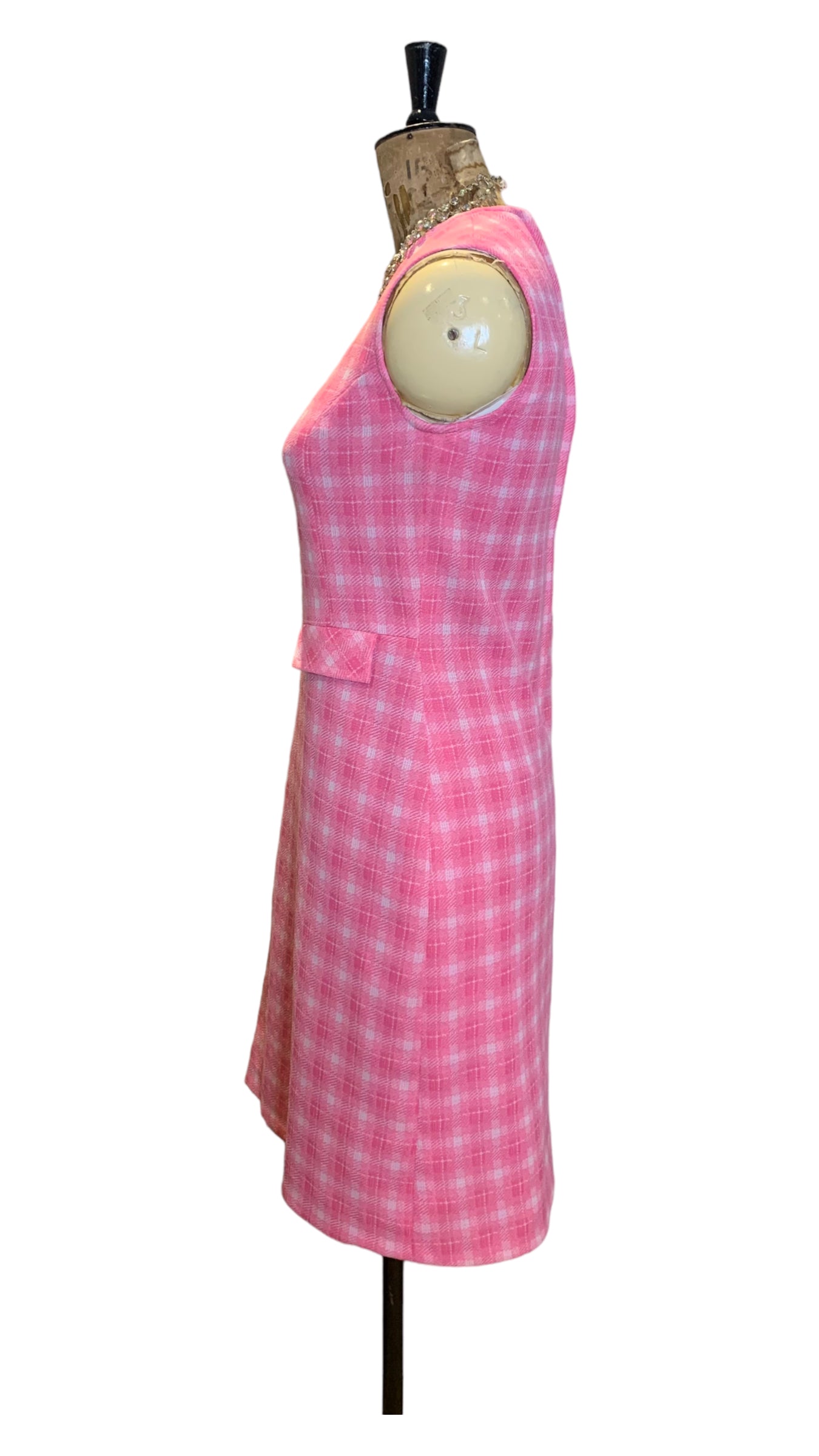 60s Pink Sleeveless Dress Size UK 10- 12