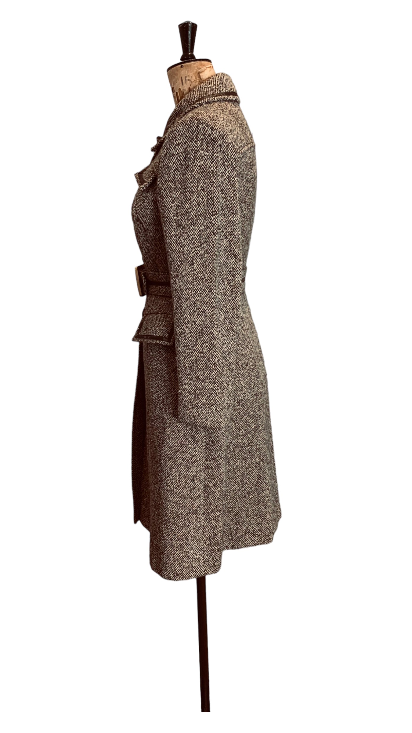 Vintage 60s Brown Tweed Coat Size UK 10