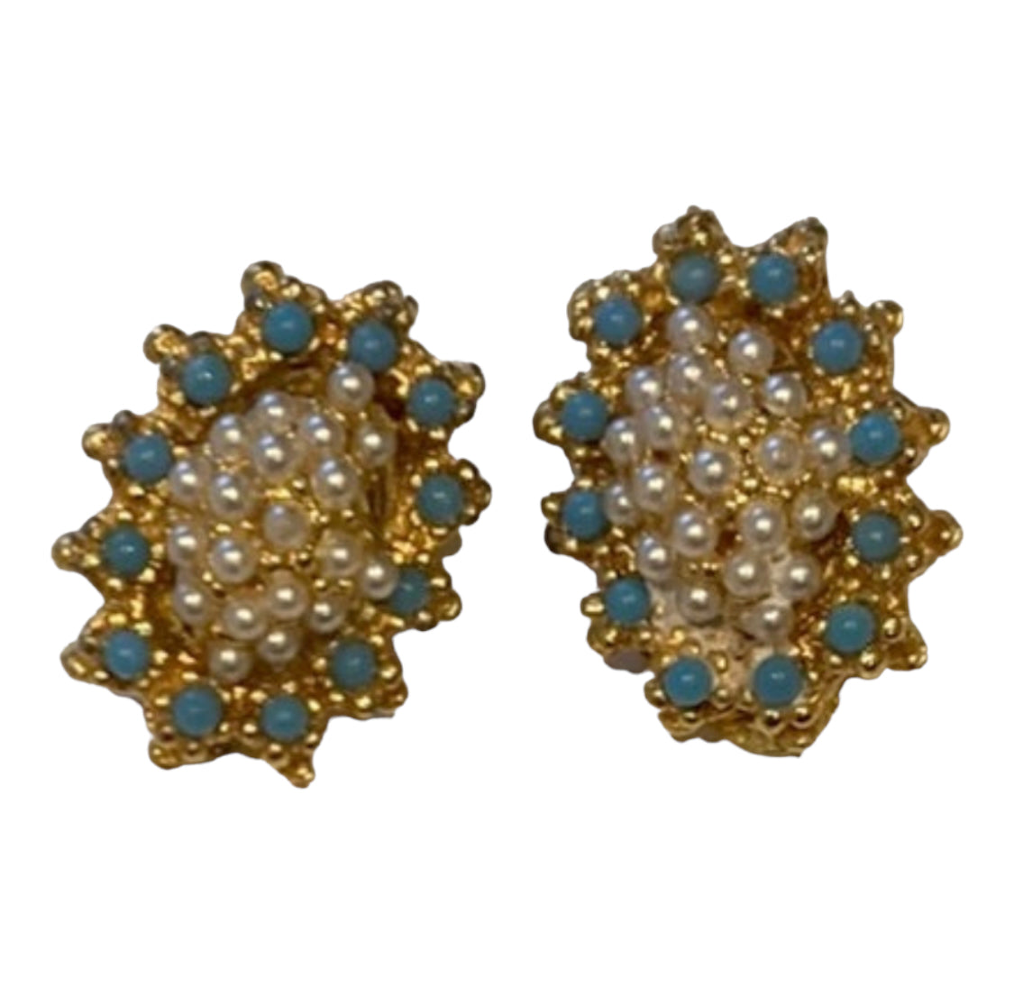 50s Vintage Clip-0n Gold Earrings