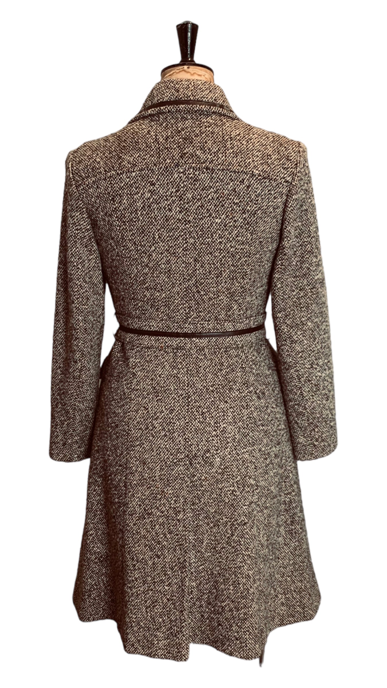 Vintage 60s Brown Tweed Coat Size UK 10
