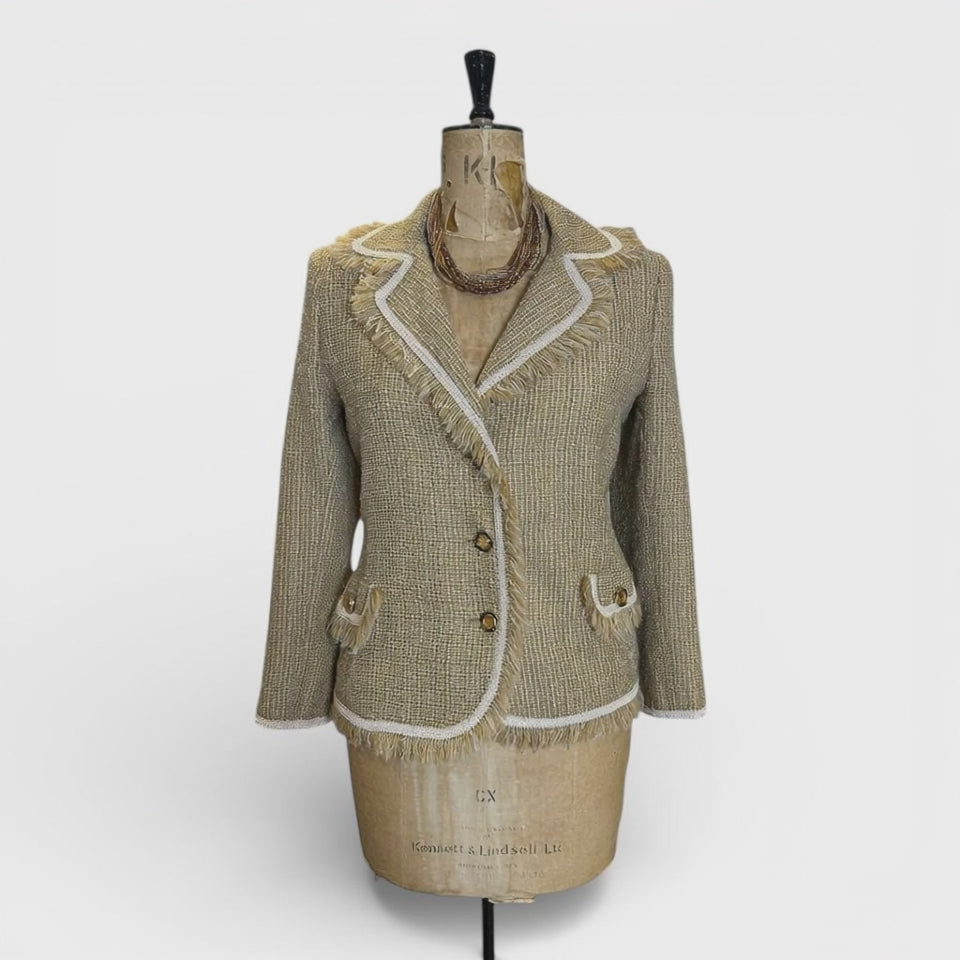 Vintage 80s Wolfangel Tweed Jacket Uk 12-