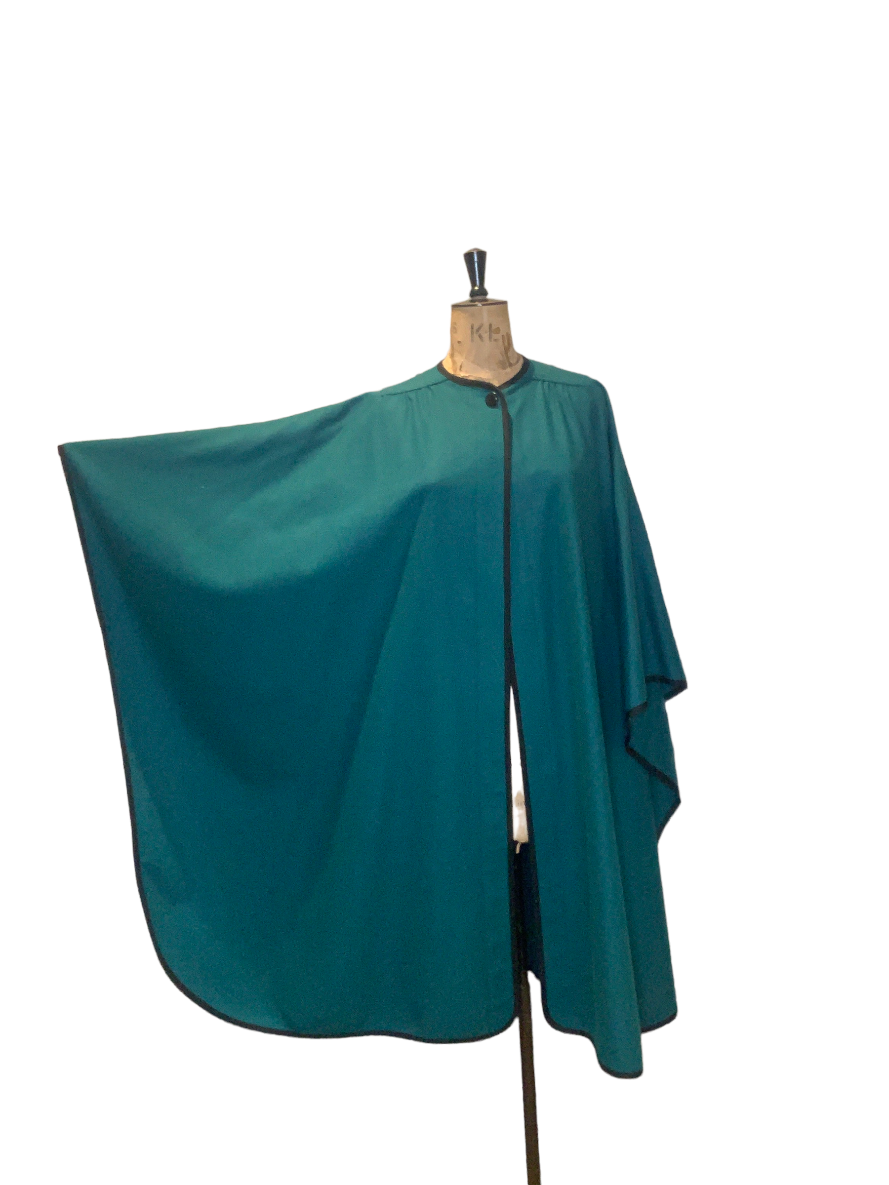 70s Vintage Green Wool Cape One Size 