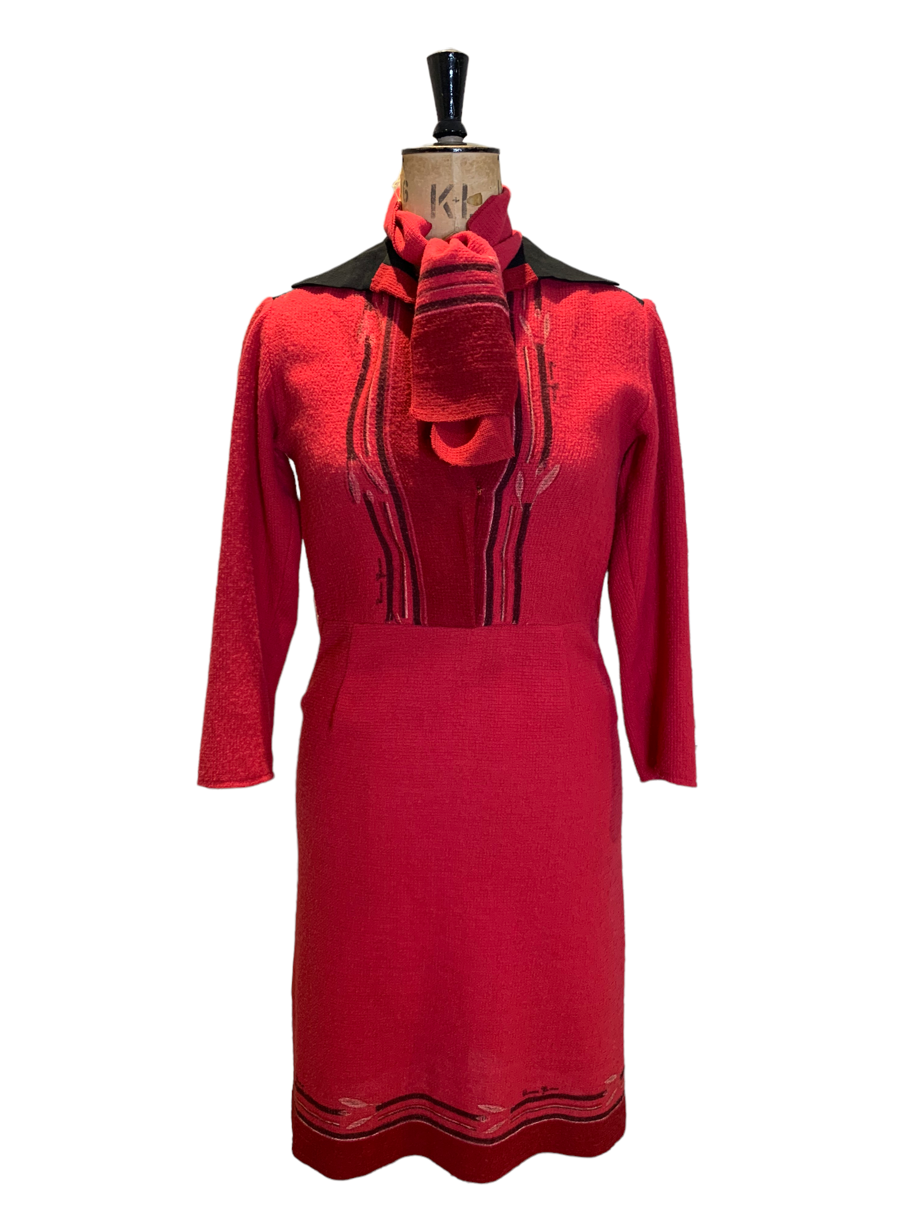 60s Vintage Liberty of London Wool Dress Size UK 8- 10