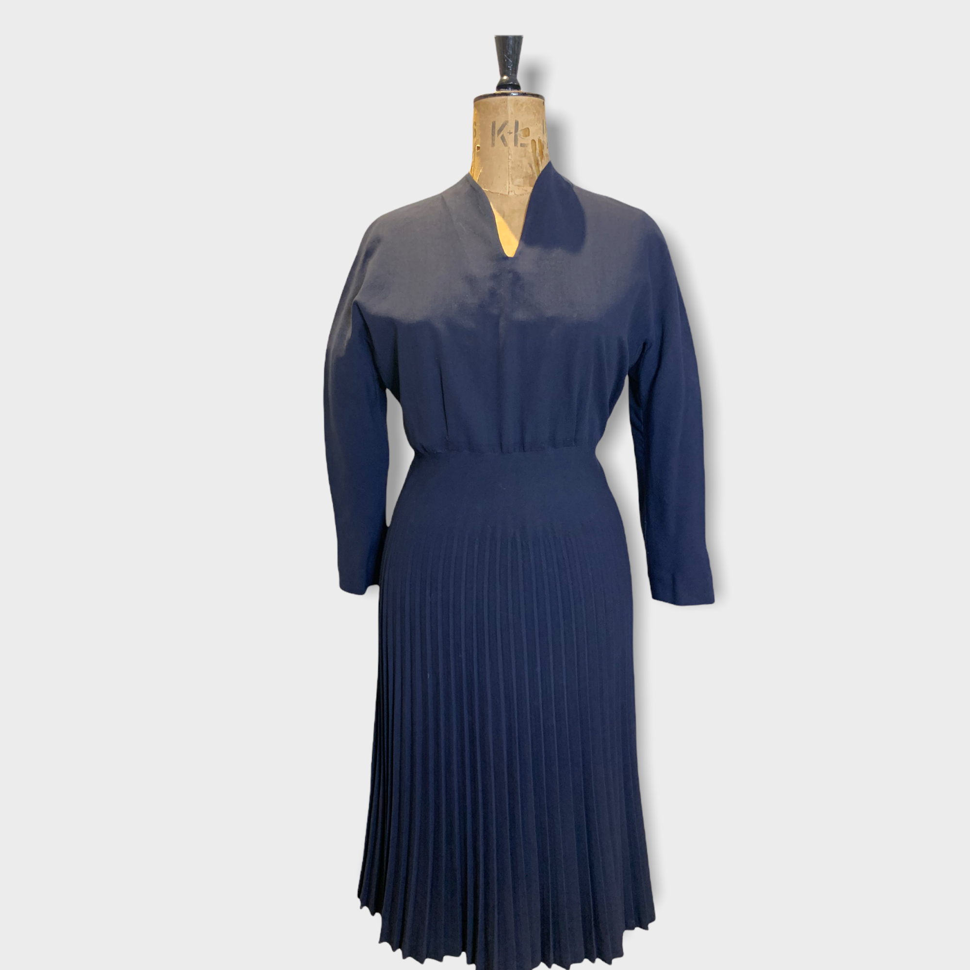 40s Vintage Italian Wool Dress UK Size 14 - 16 