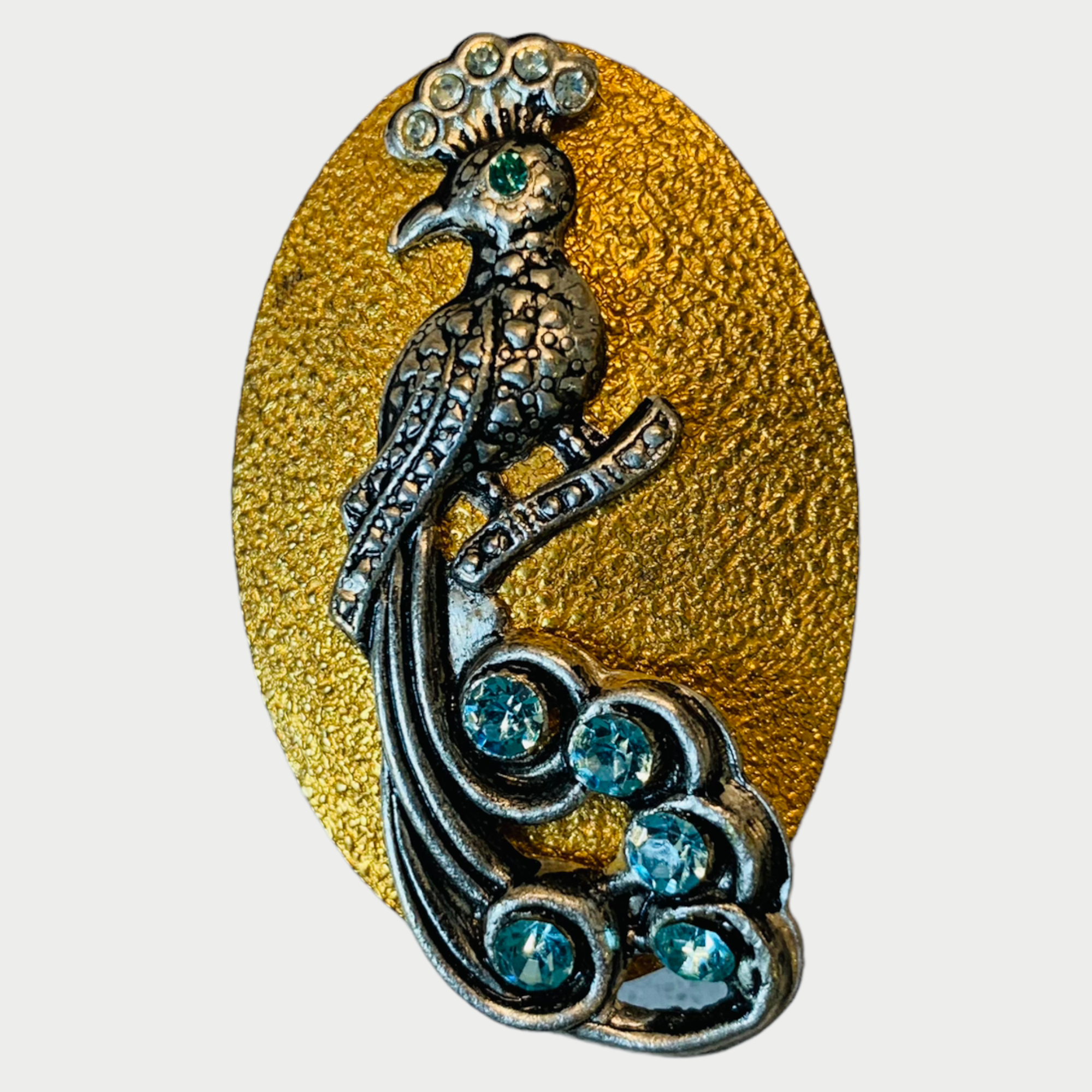 Original Art Deco Peacock Brooch