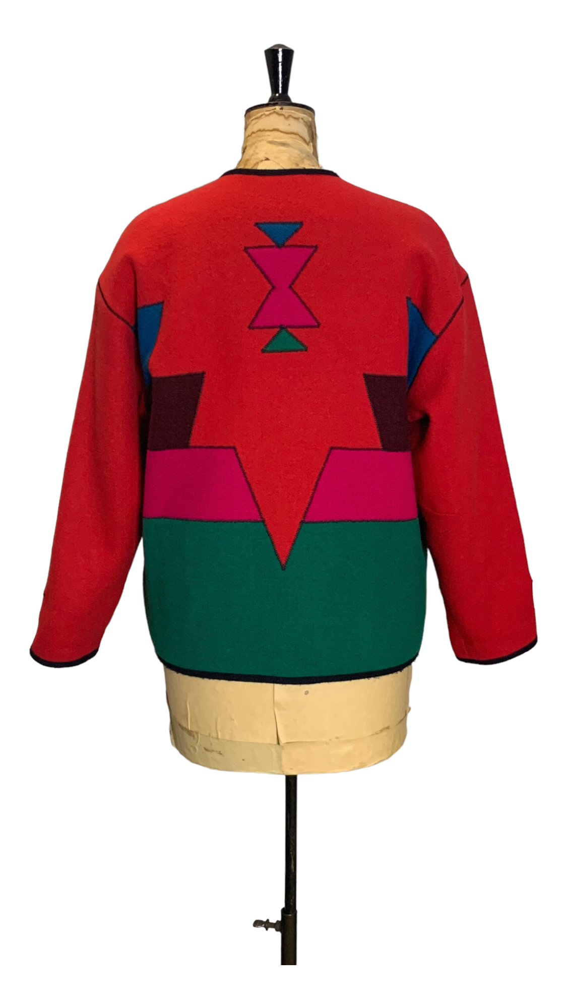 Vintage Red Wool Jacket Size UK 16